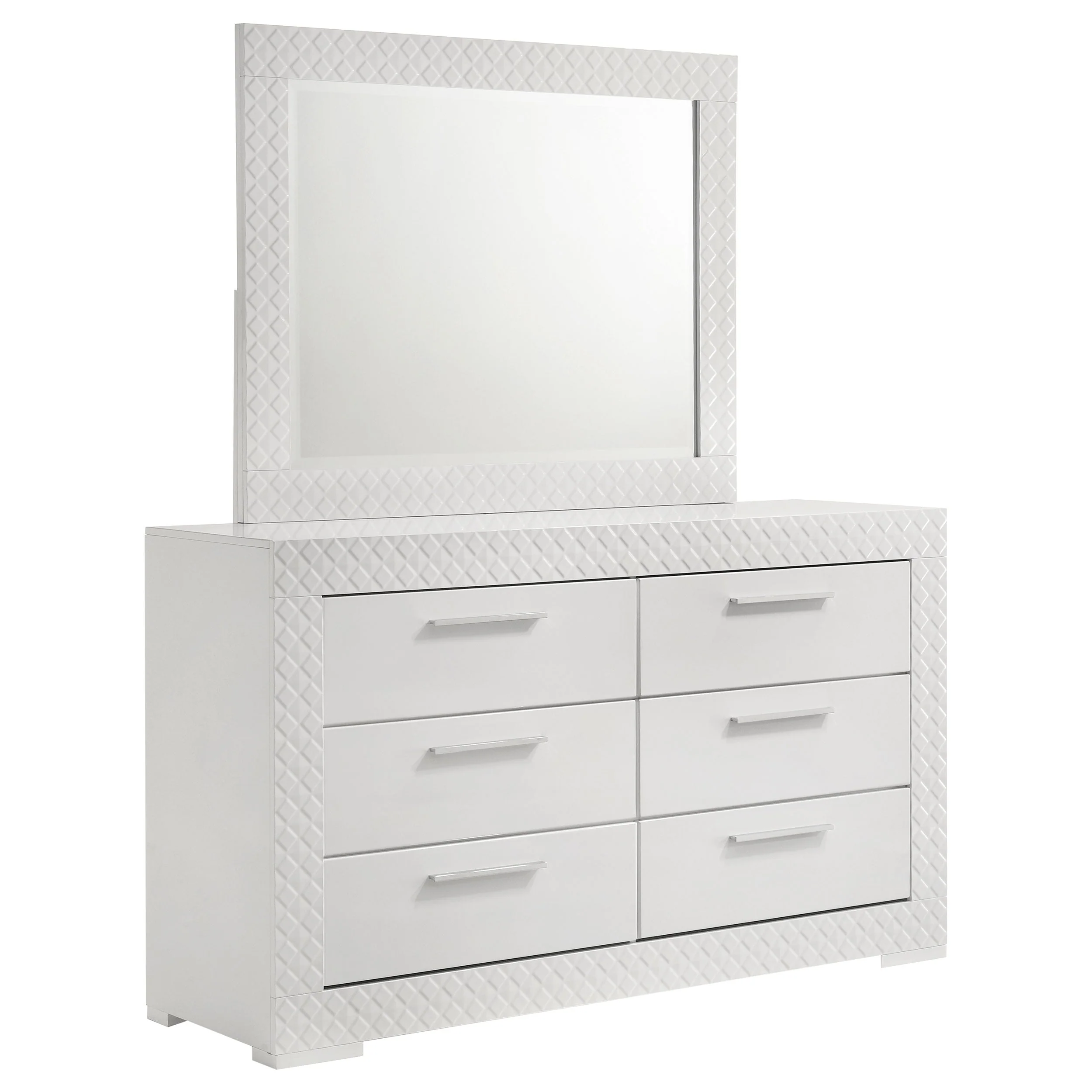 Ives 6-drawer Dresser and Mirror High Gloss - Image 3