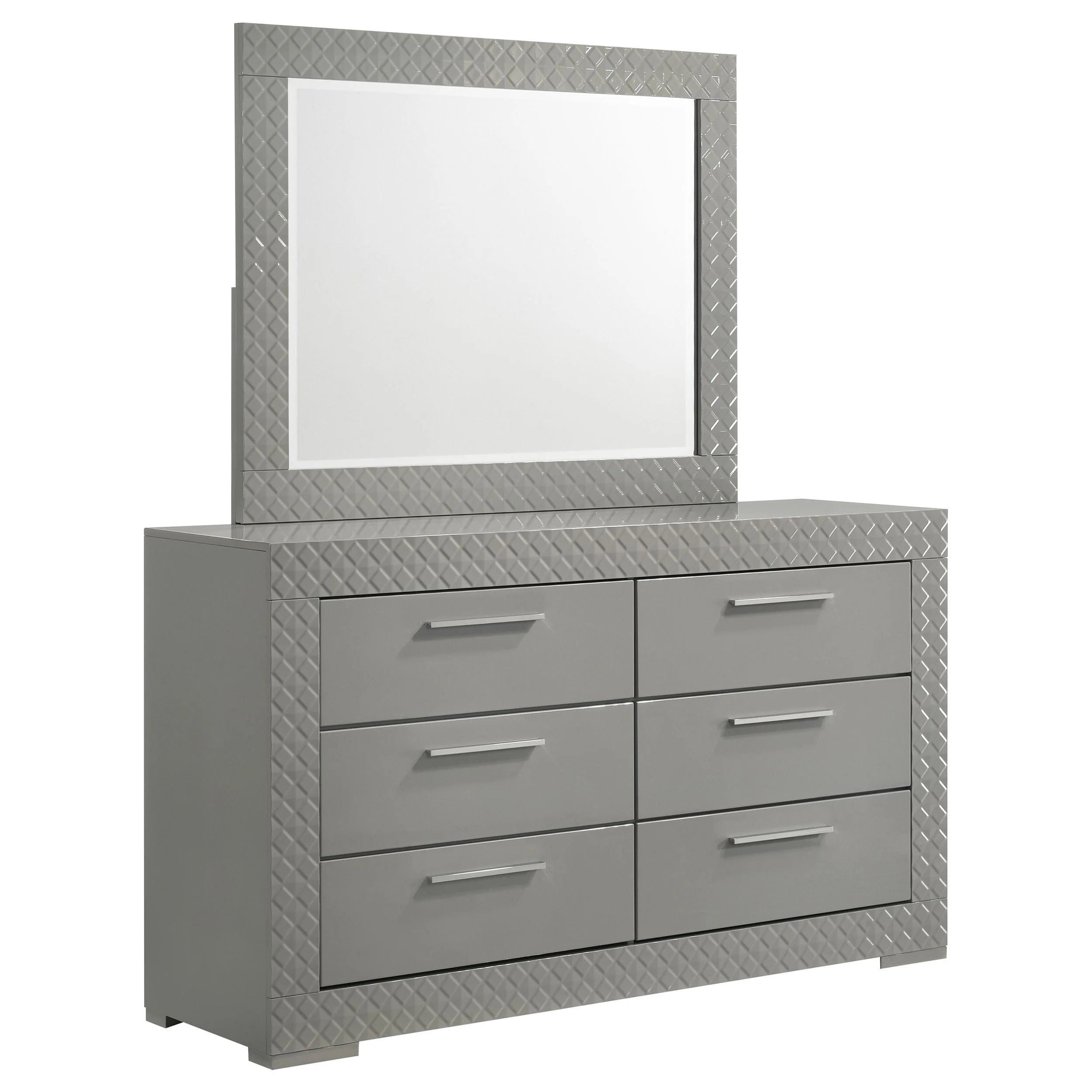 Ives 6-drawer Dresser and Mirror High Gloss - Image 4