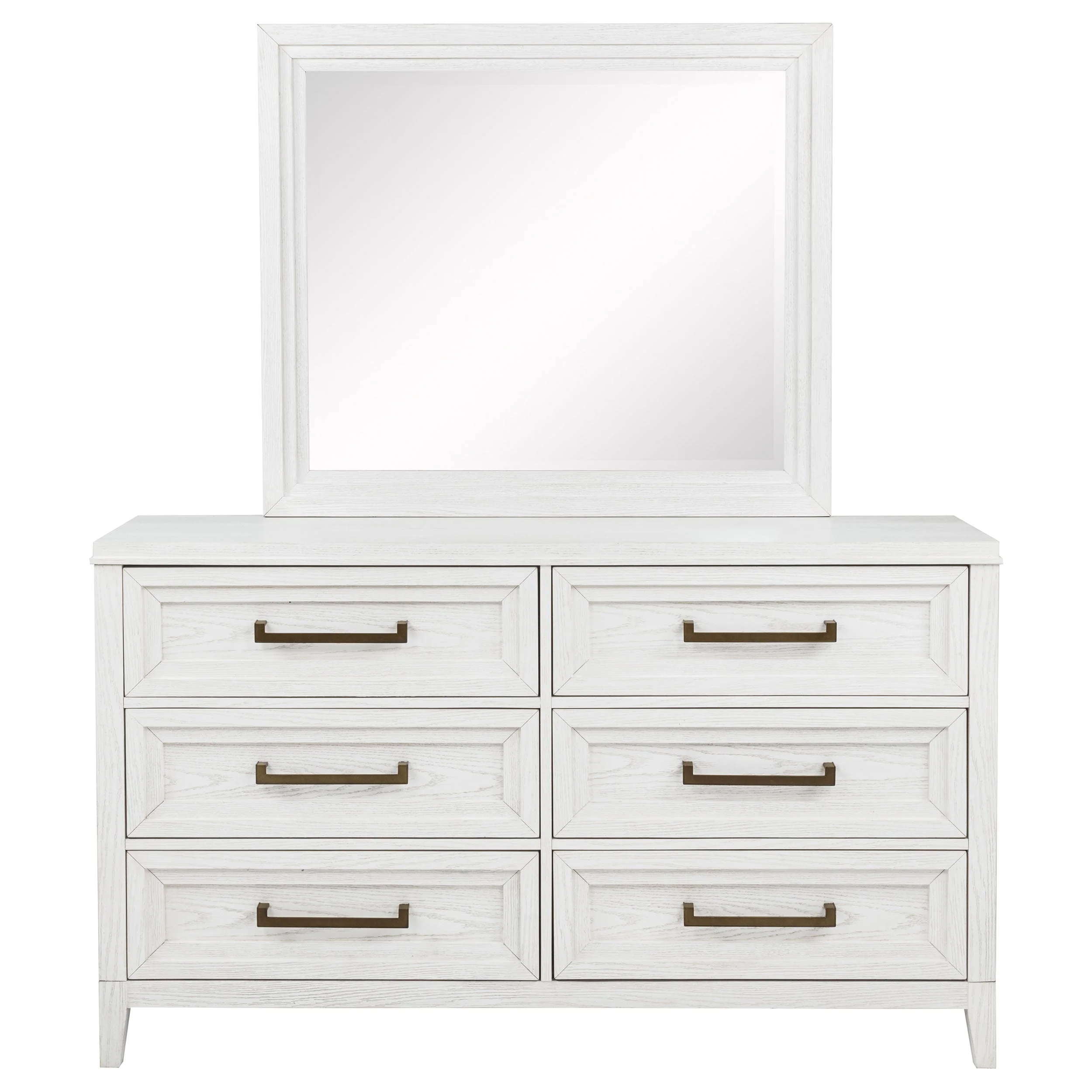 Marielle 6-drawer Dresser with Mirror Distressed White - Image 4