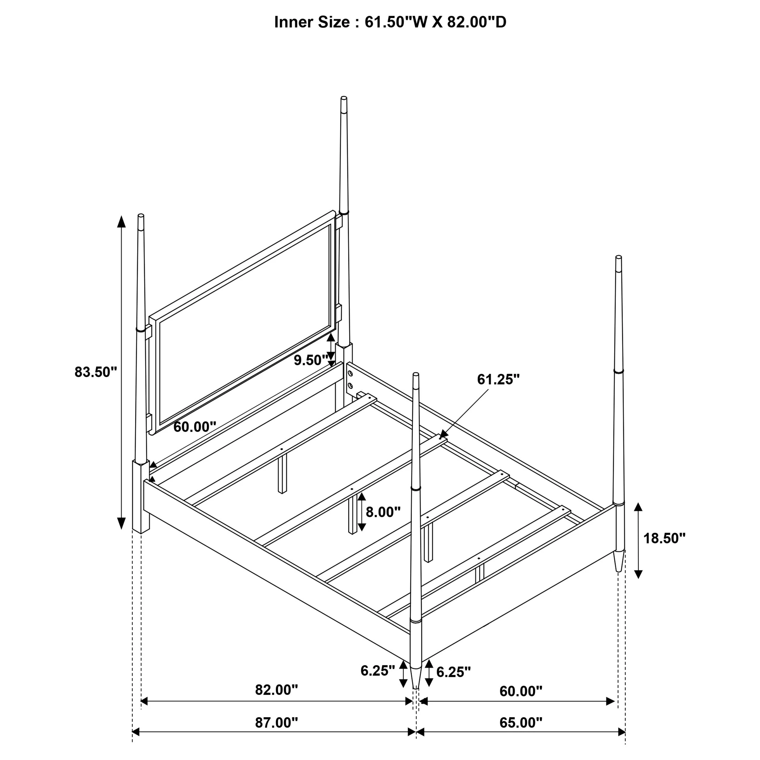 Emberlyn Wood Queen Poster Bed Brown - Image 11