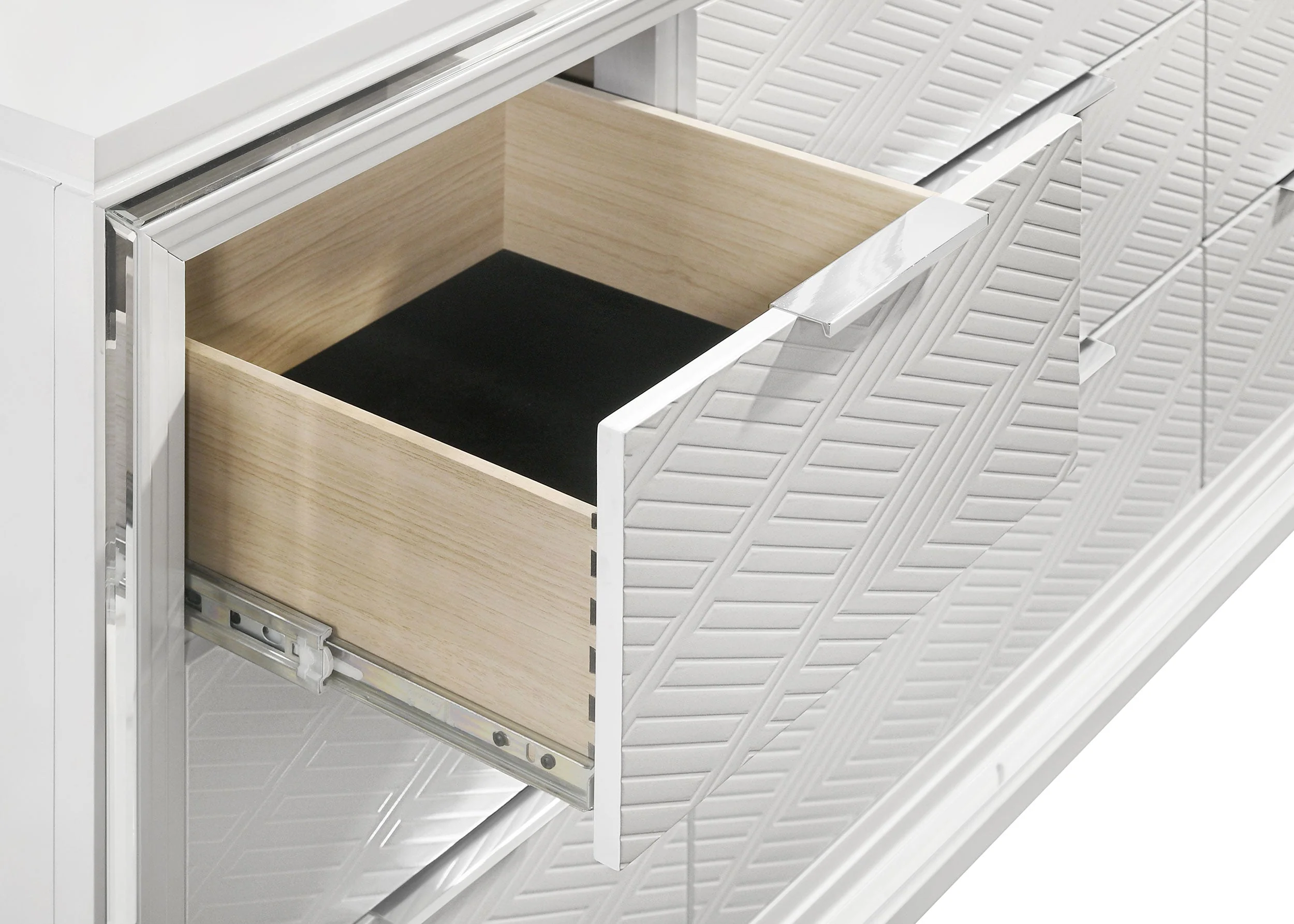 Marmore 9-drawer Dresser and LED Mirror White - Image 11