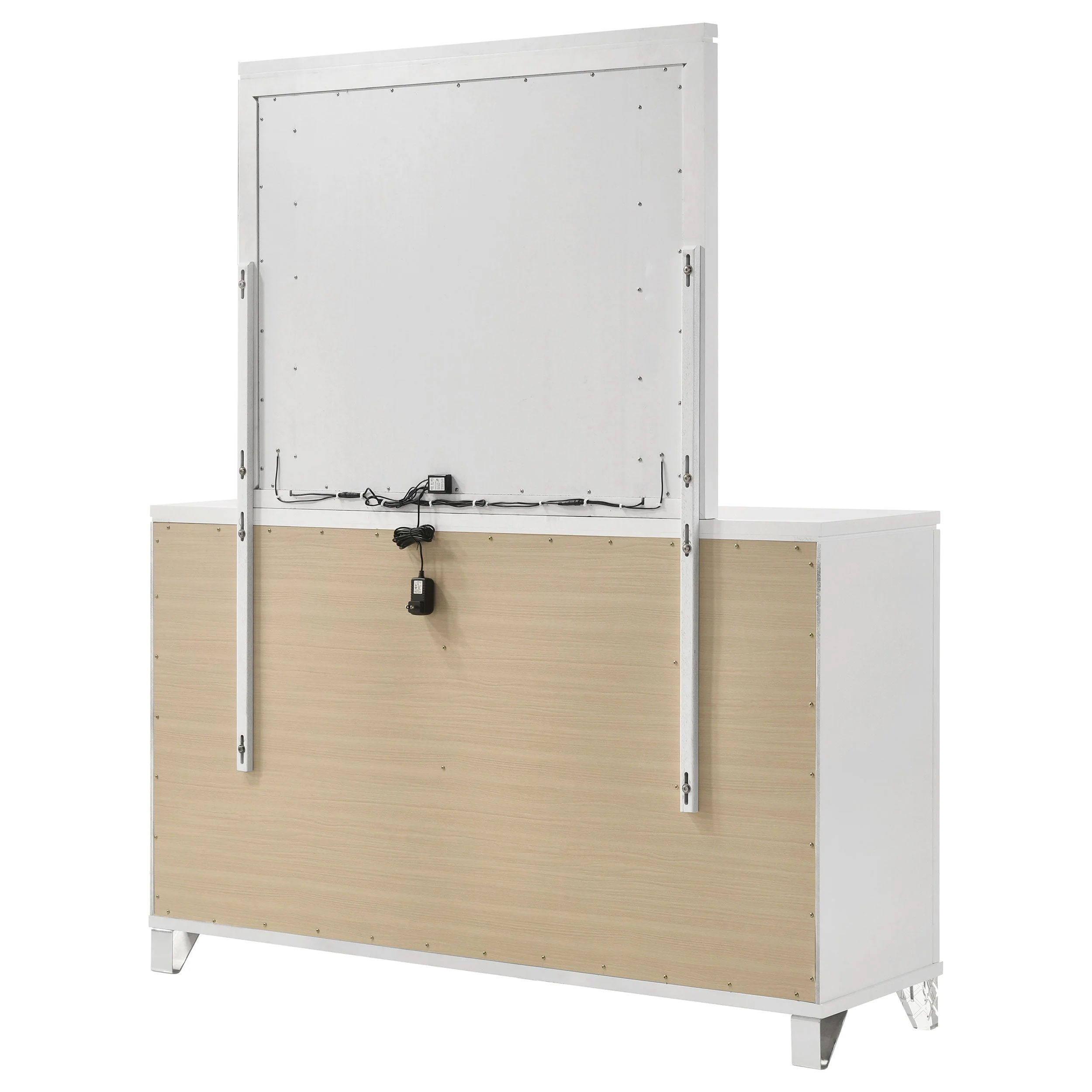 Marmore 9-drawer Dresser and LED Mirror White - Image 9