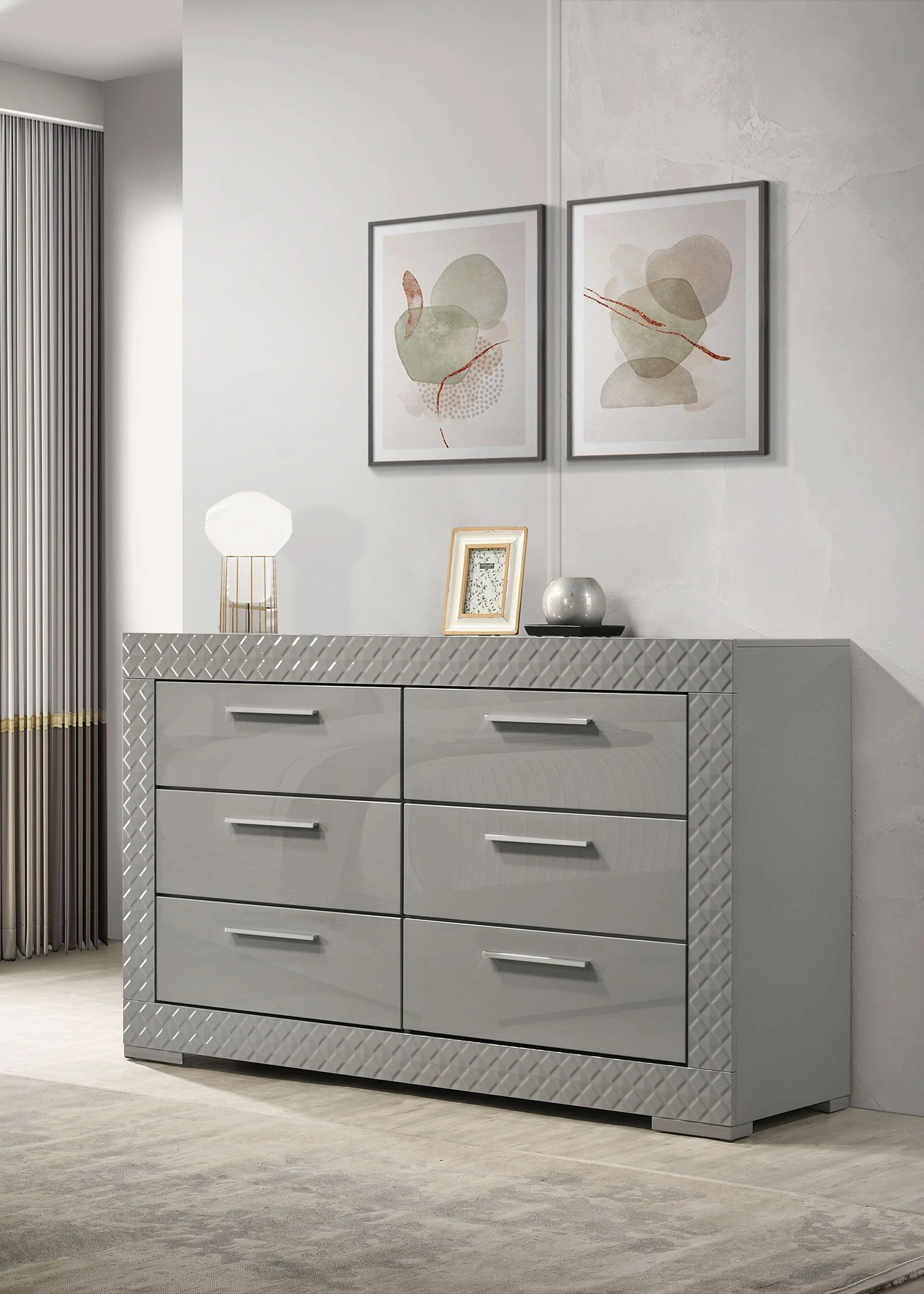 Ives 6-drawer Dresser Cabinet High Gloss - Image 6