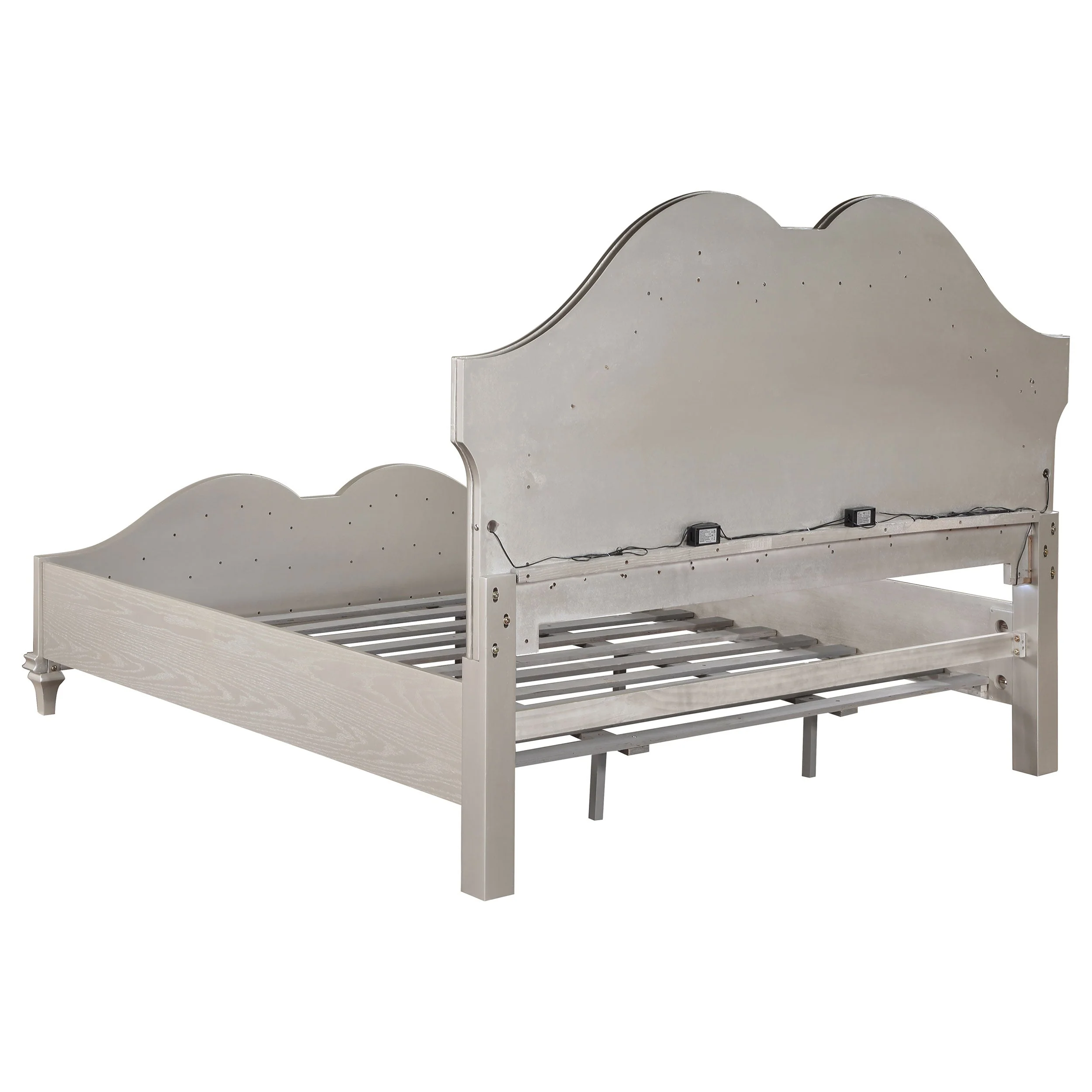 Evangeline Wood LED Panel Bed Silver Oak - Image 17