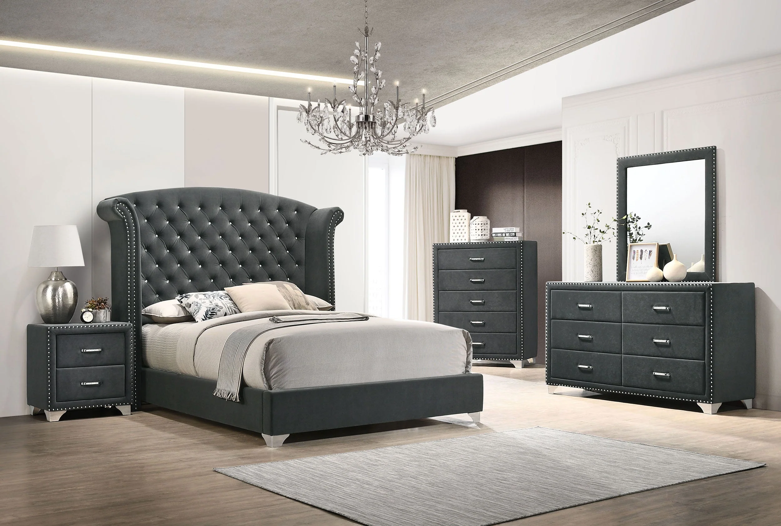 Melody Upholstered 2-drawer Nightstand - Image 11