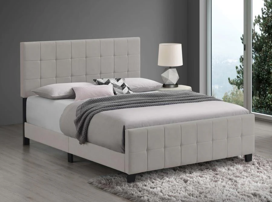 Fairfield Upholstered Panel Bed Beige - Image 2