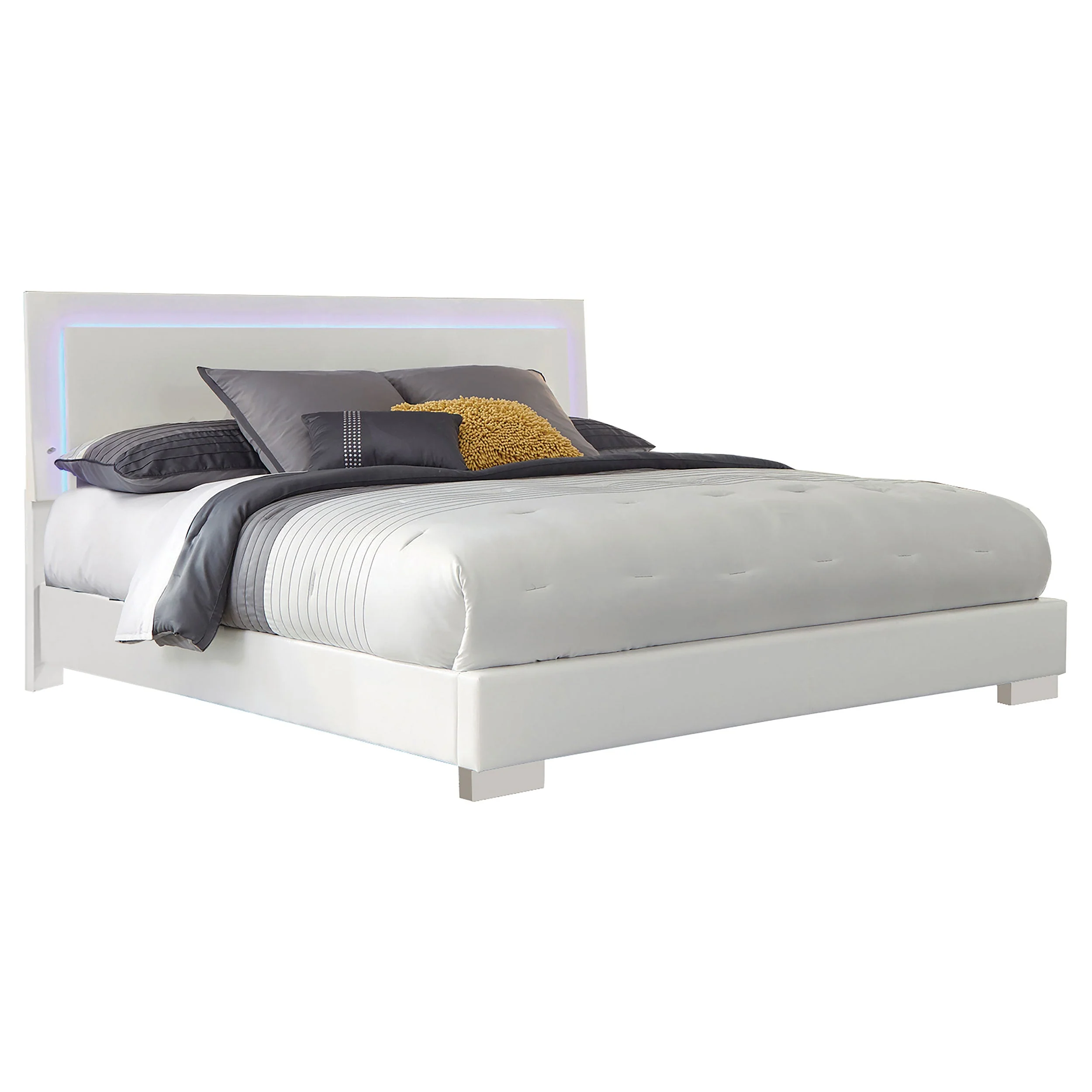 Felicity Wood LED Panel Bed High Gloss - Image 8