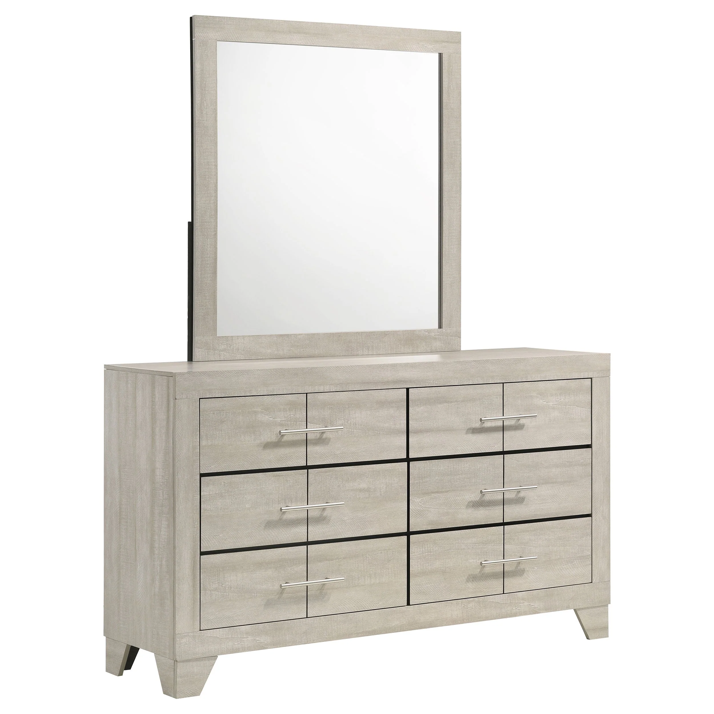 Trenton 6-drawer Bedroom Dresser With Mirror Rustic Cream - Image 2