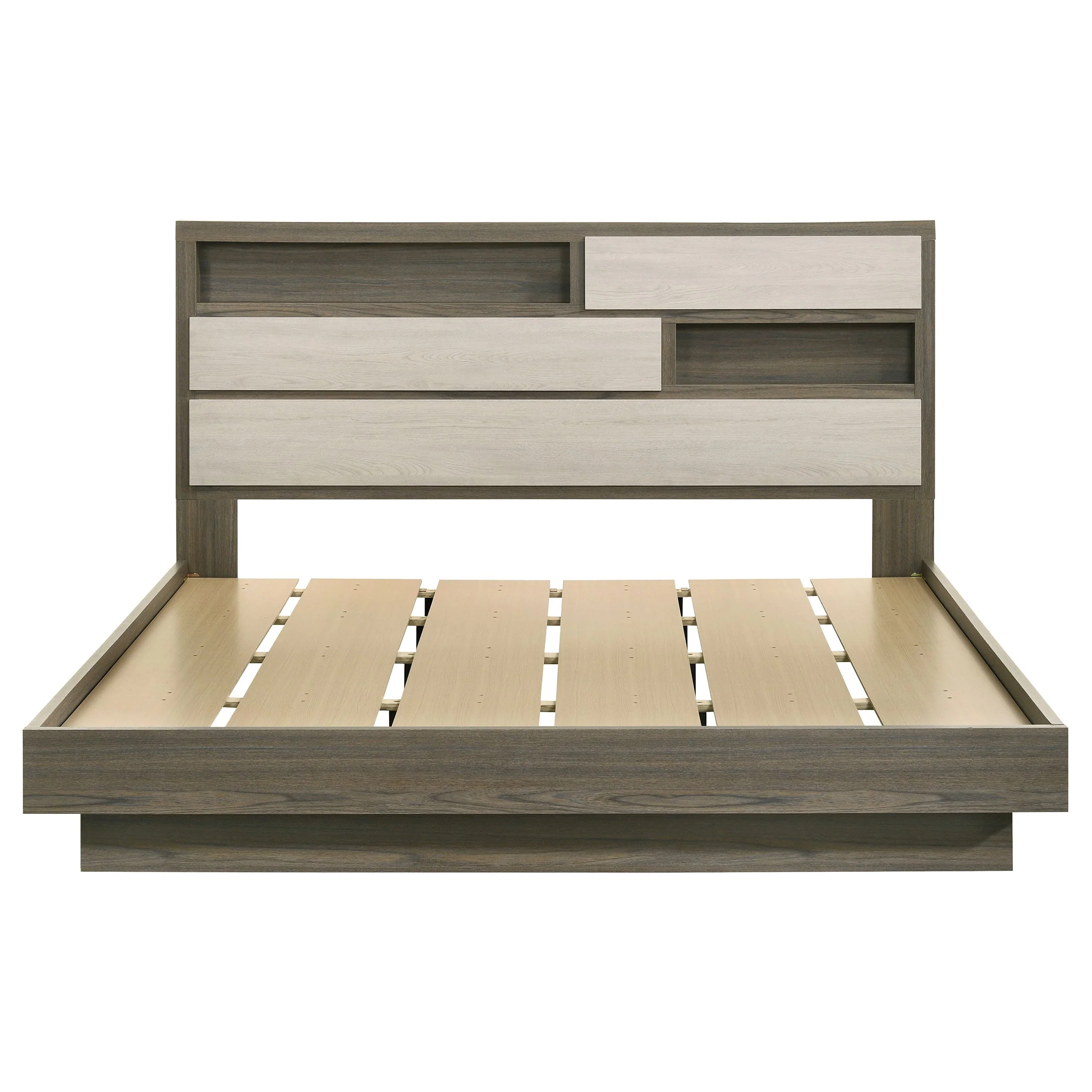 Fenwick Bed Bookcase Headboard Grey Oak - Image 14