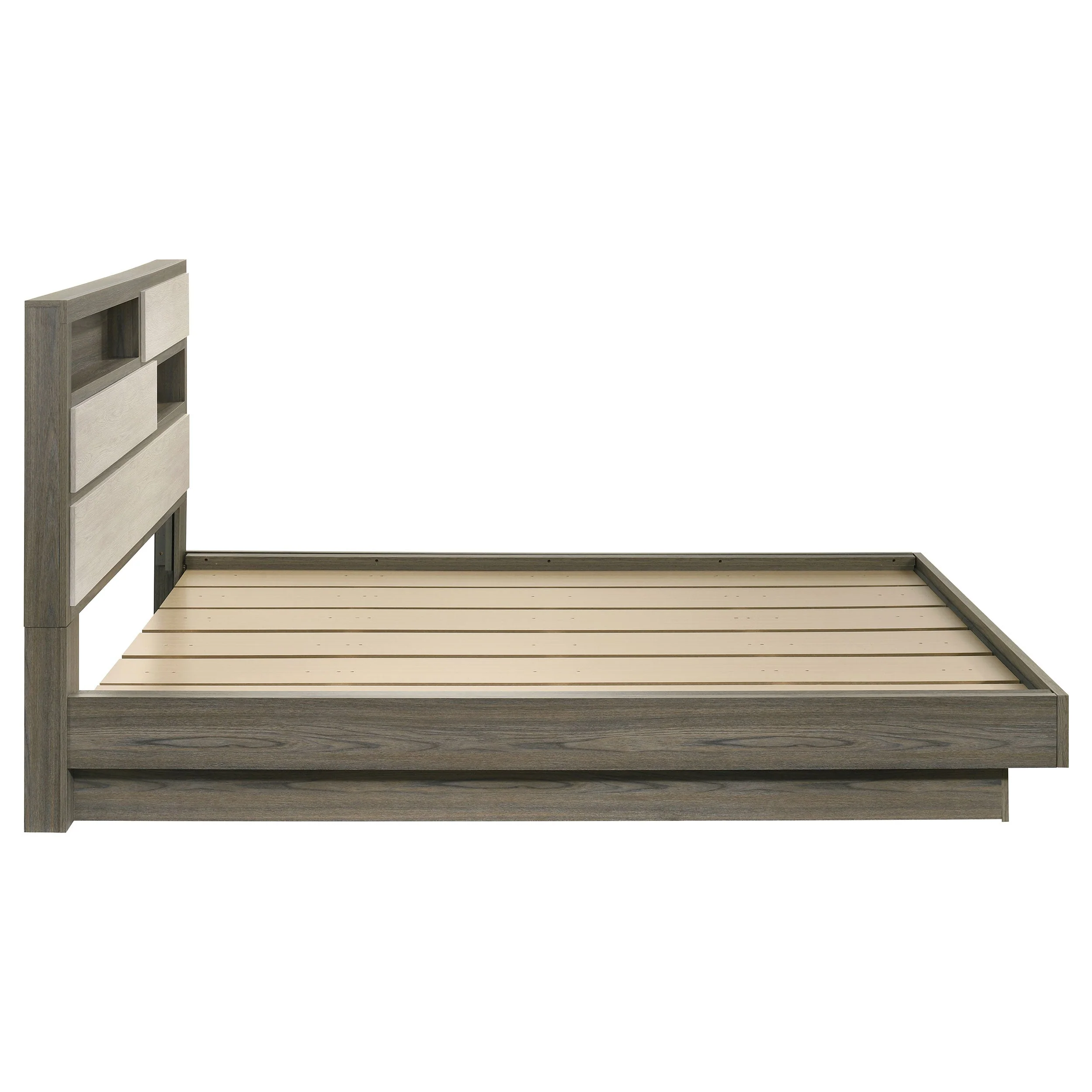 Fenwick Bed Bookcase Headboard Grey Oak - Image 21
