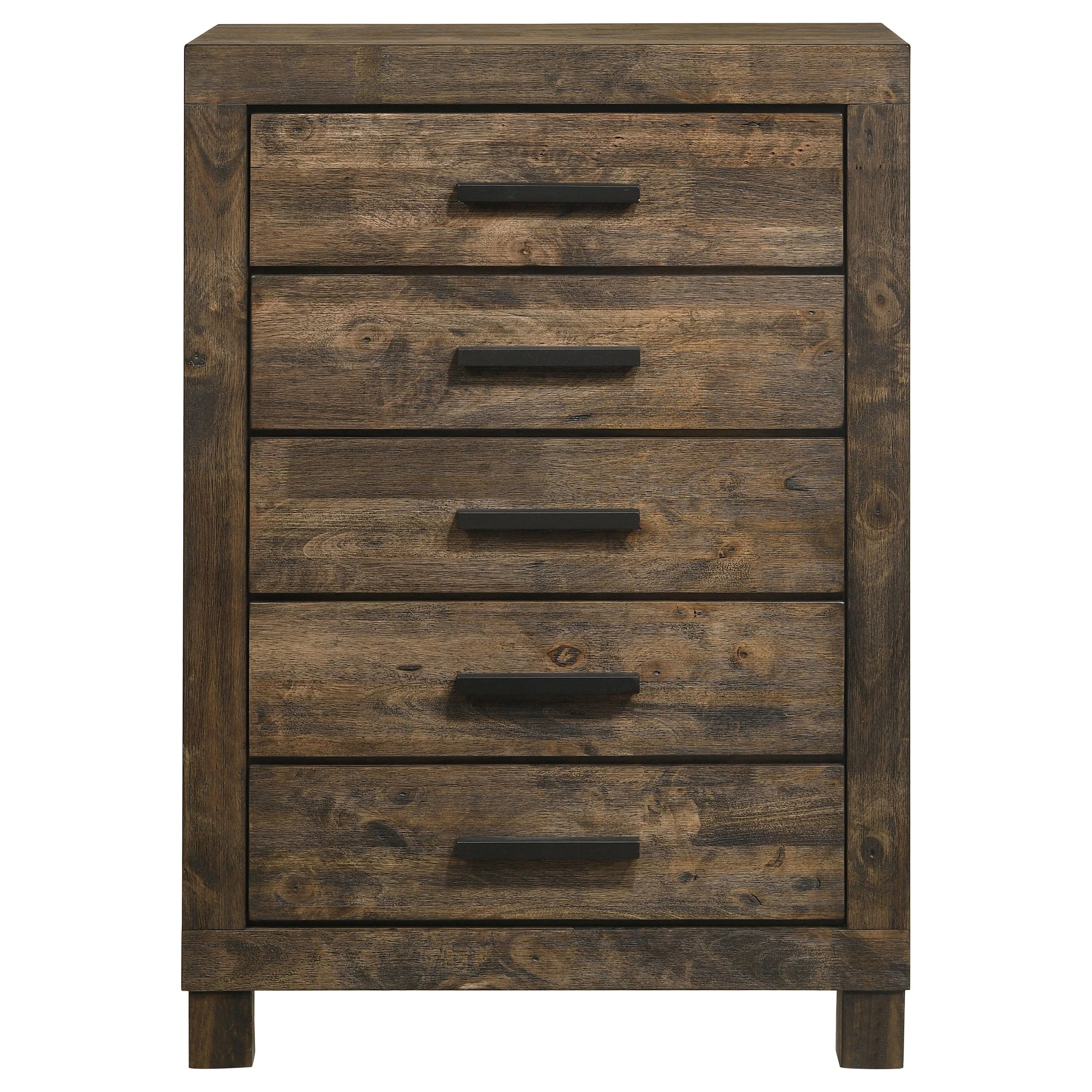 Woodmont 5-drawer Bedroom Chest Rustic Golden Brown - Image 4