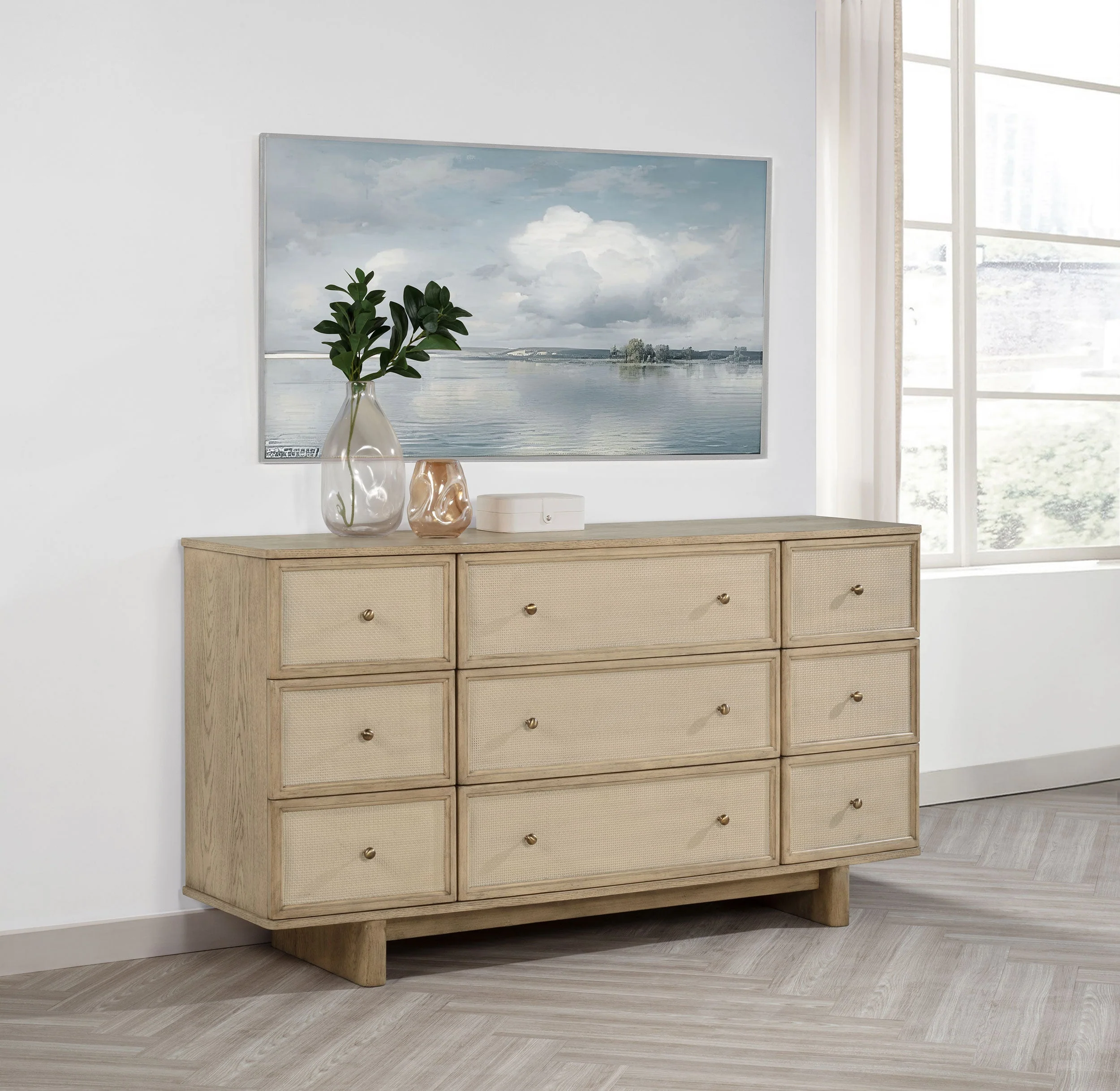 Kailani 9-drawer Dresser Cabinet Beige Oak - Image 3