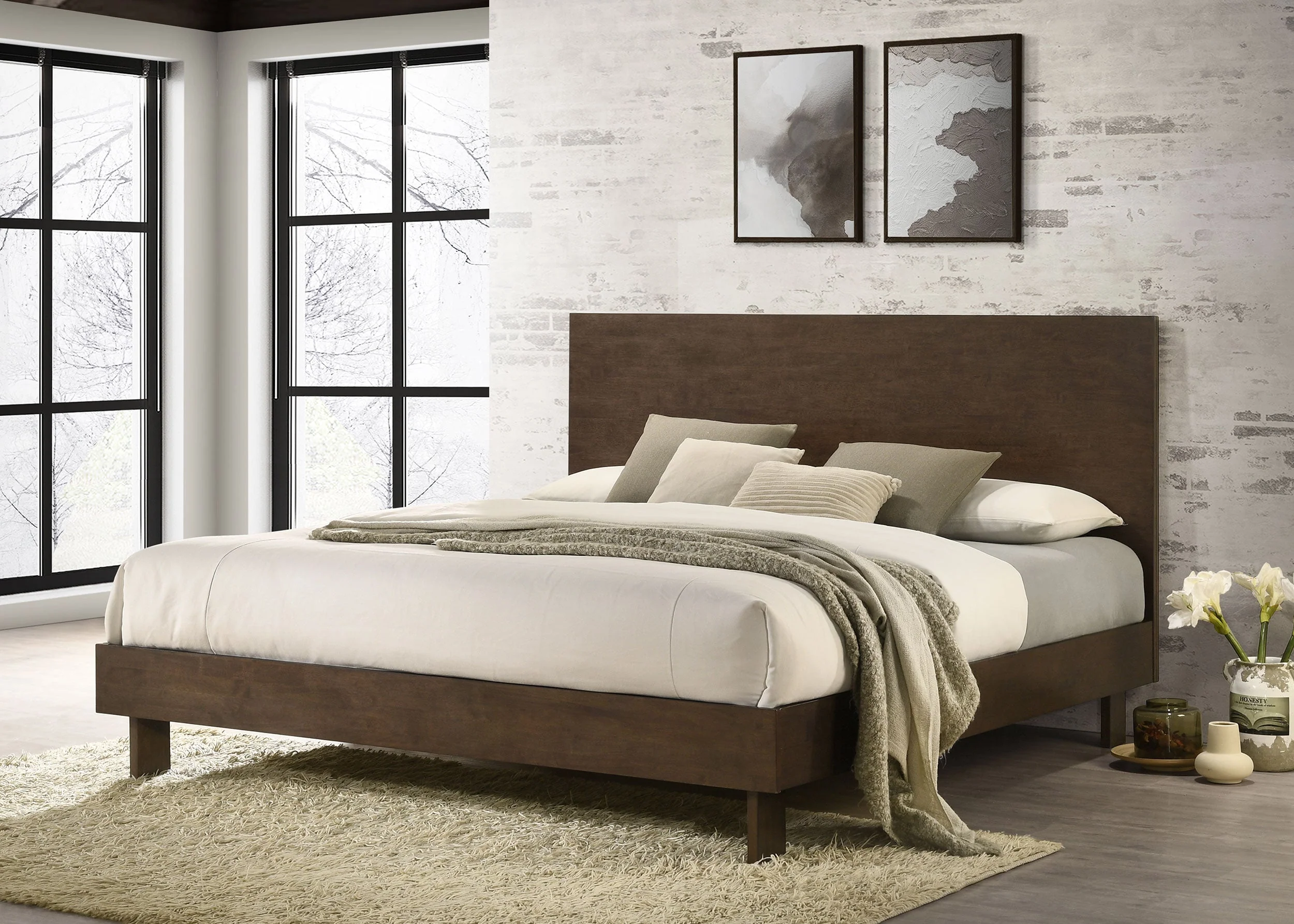 Glenwood 48-inch Platform Panel Bed Warm Brown - Image 6