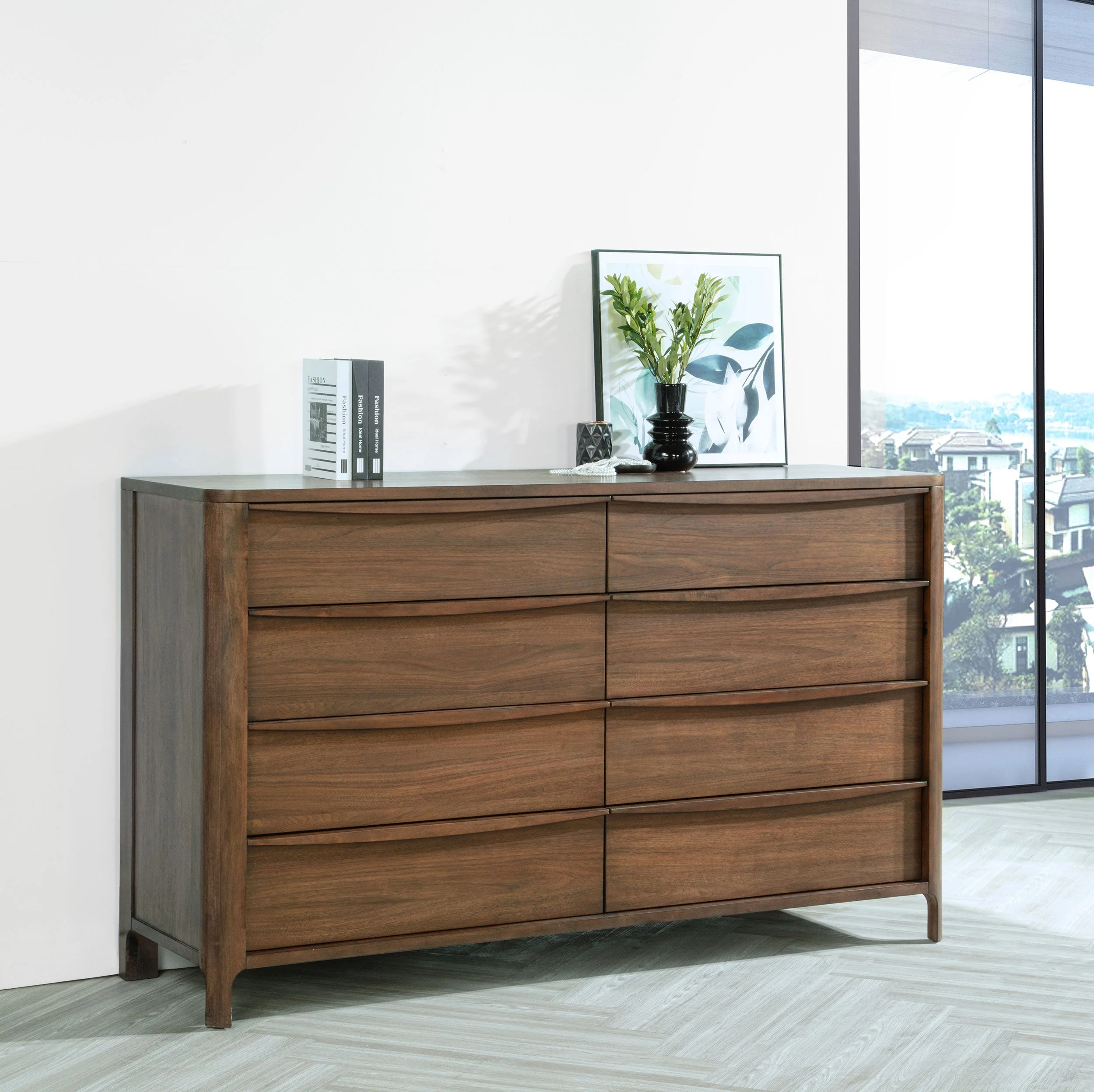 Maderia 8-drawer Dresser Cabinet Walnut - Image 3