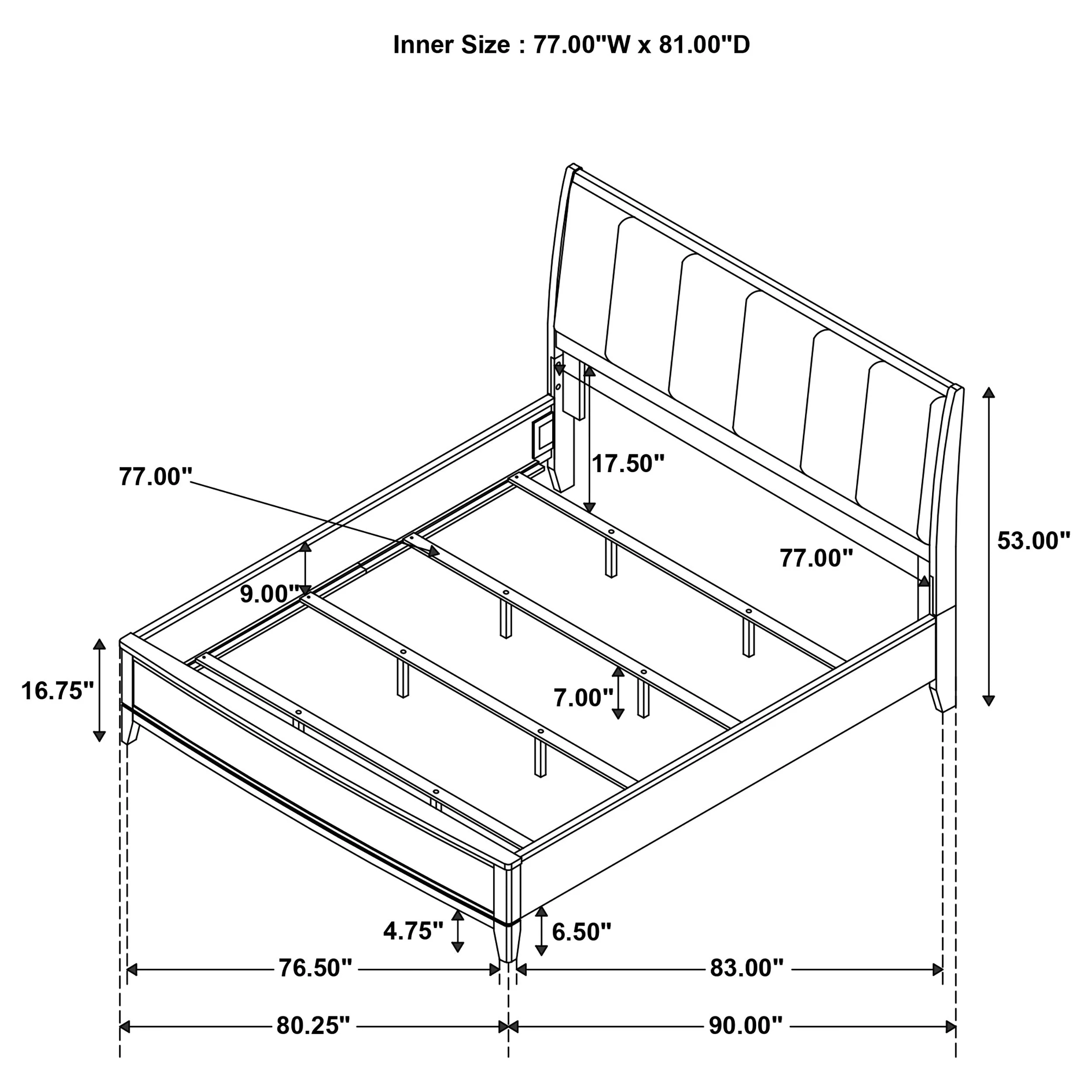 Granada Upholstered Panel Bed Natural Pine - Image 34
