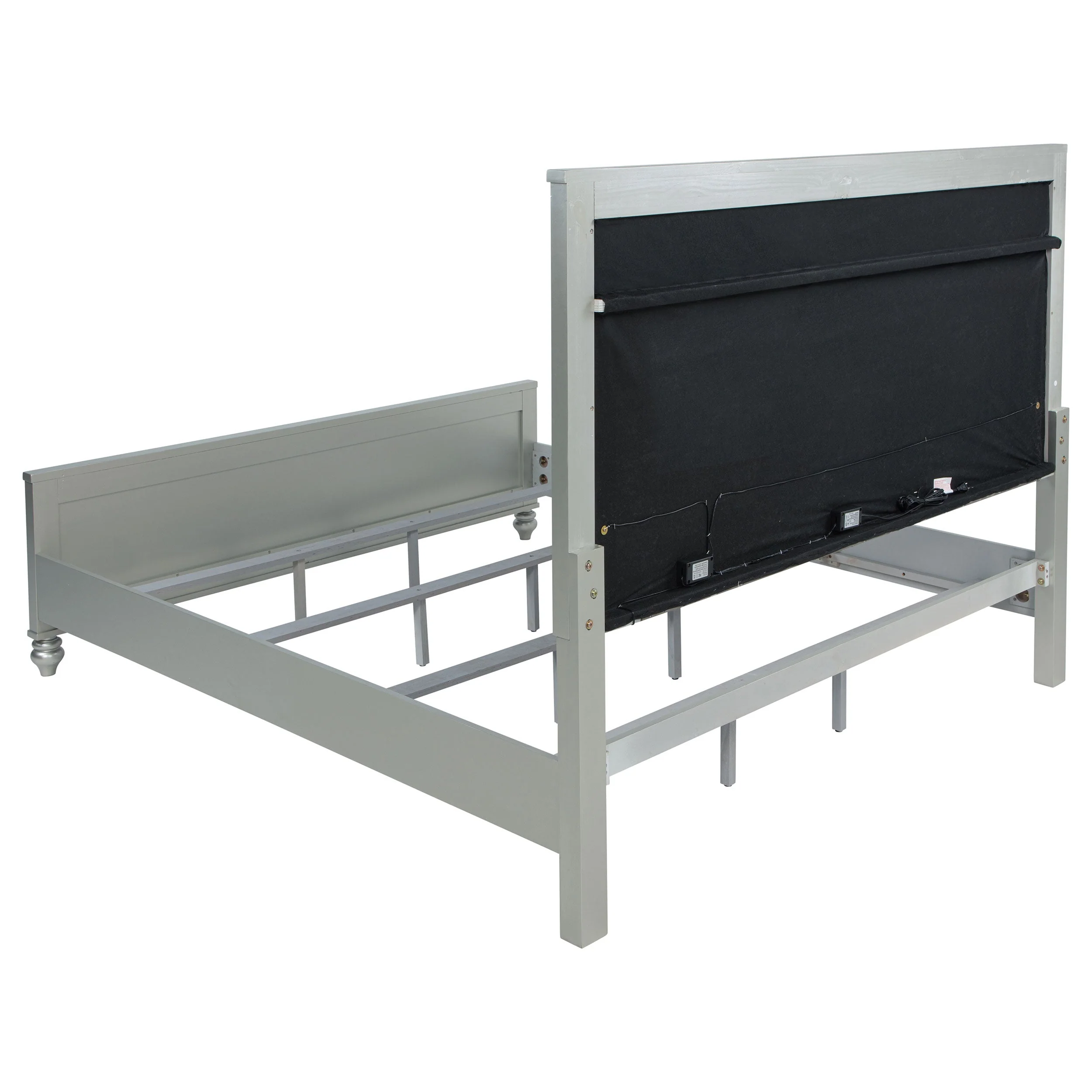 Gunnison Wood LED Panel Bed Silver Metallic - Image 17