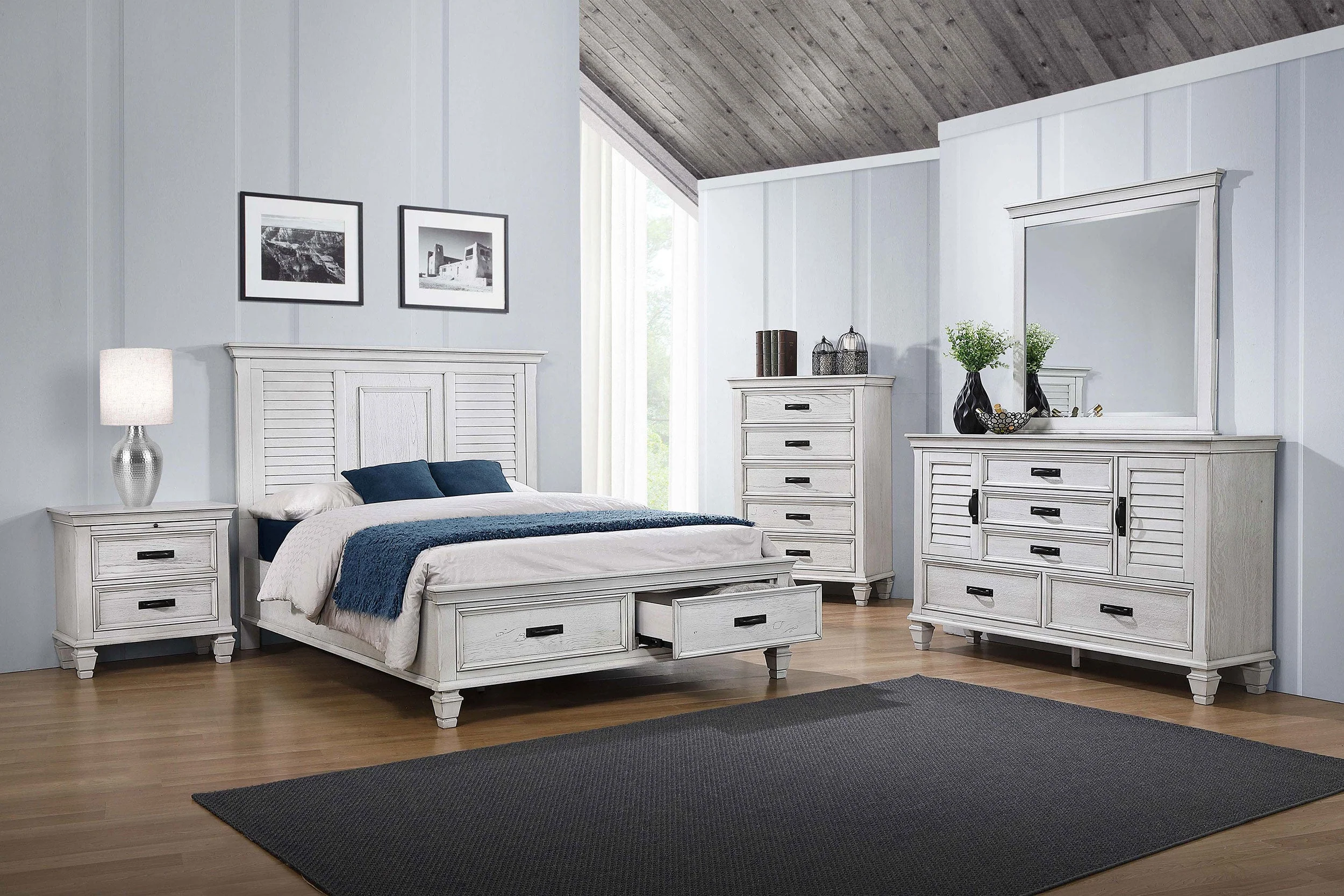 Franco 5-drawer Dresser Distressed White - Image 5
