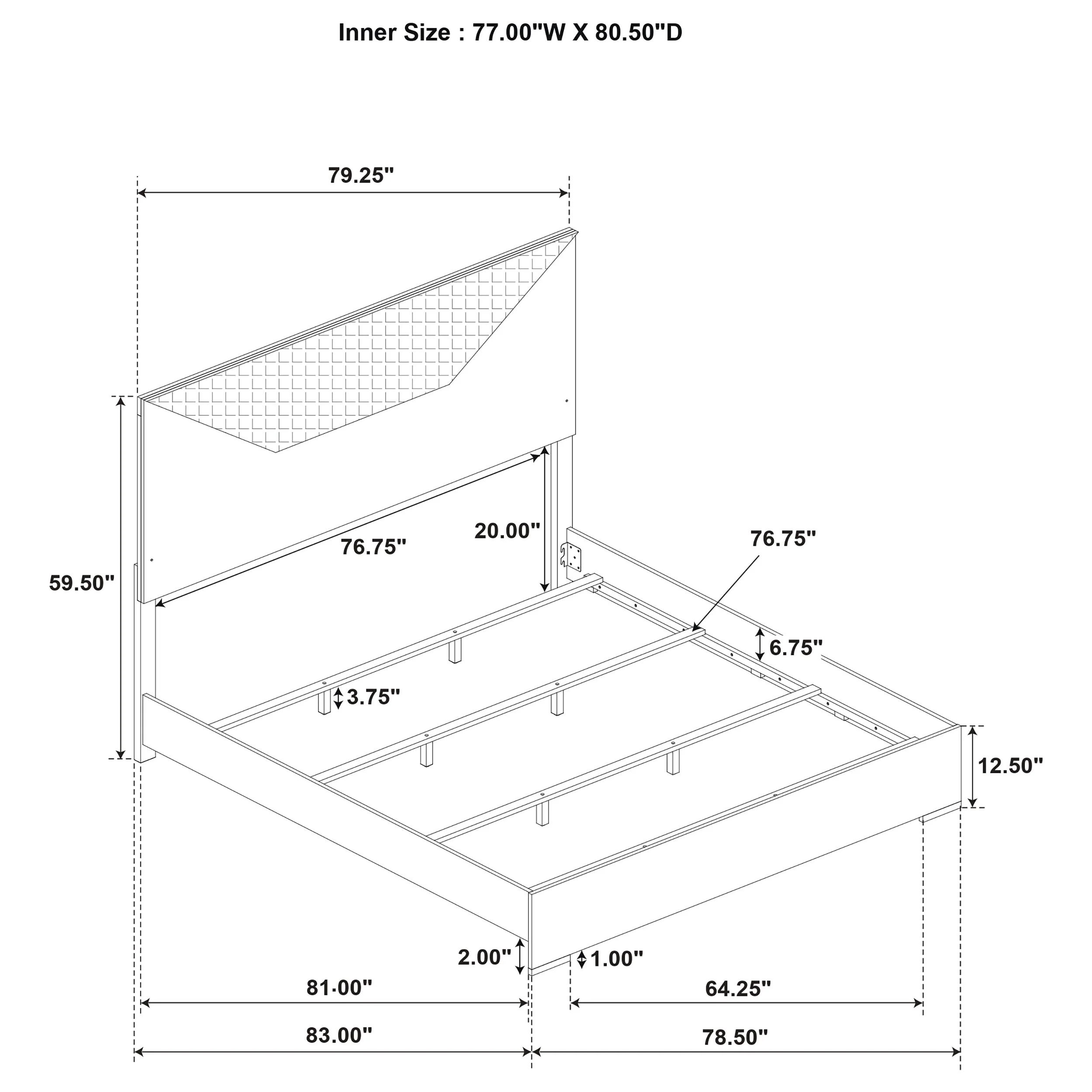Ives Panel Bed LED Headboard High Gloss - Image 38