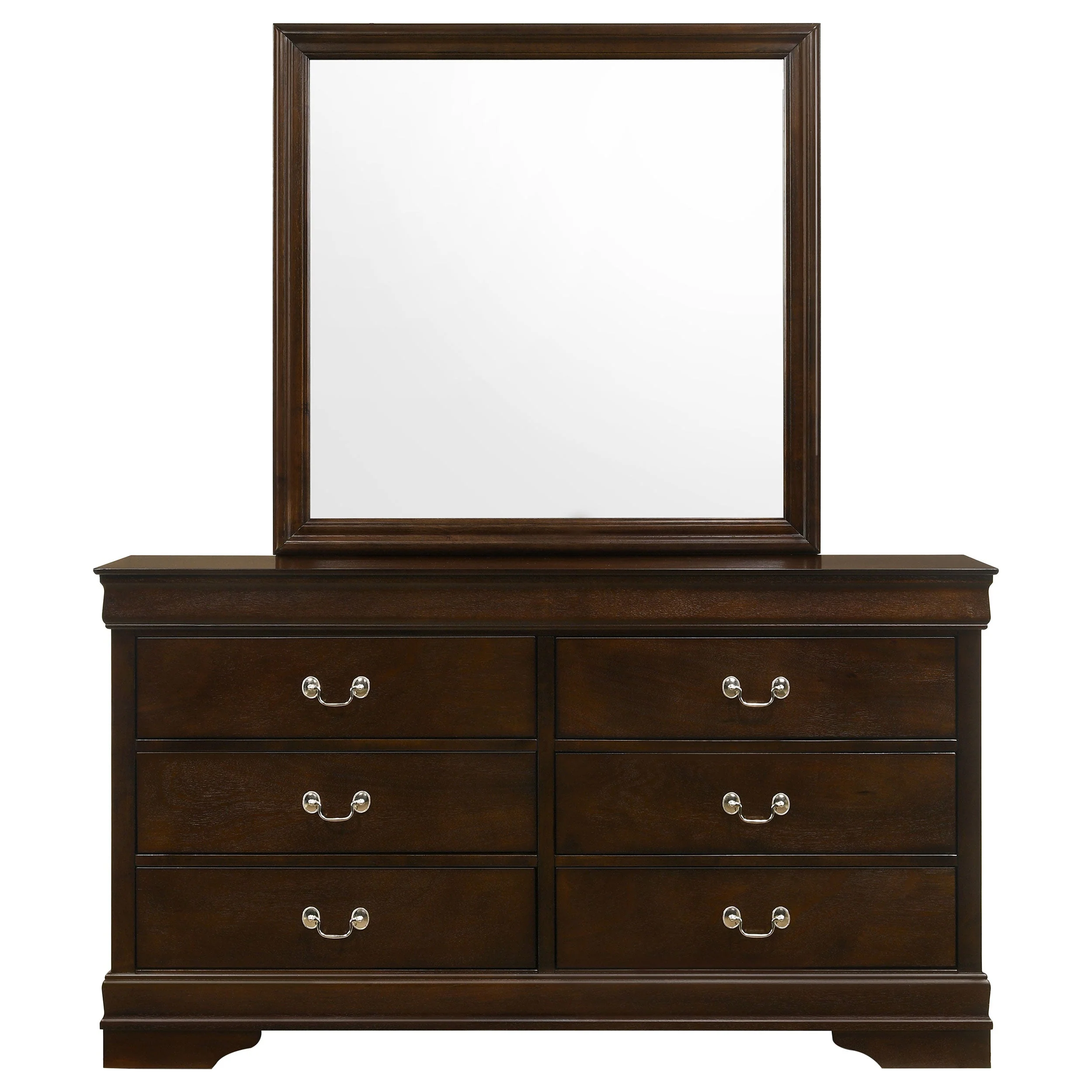 Louis Philippe 6-drawer Dresser with Mirror - Image 7