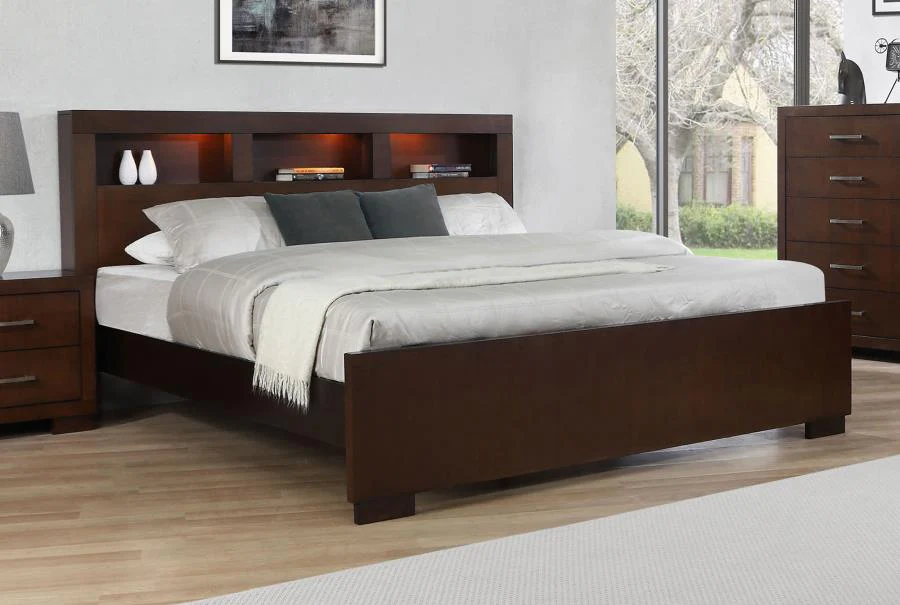 Jessica Wood LED Storage Bookcase Bed Cappuccino - Image 3