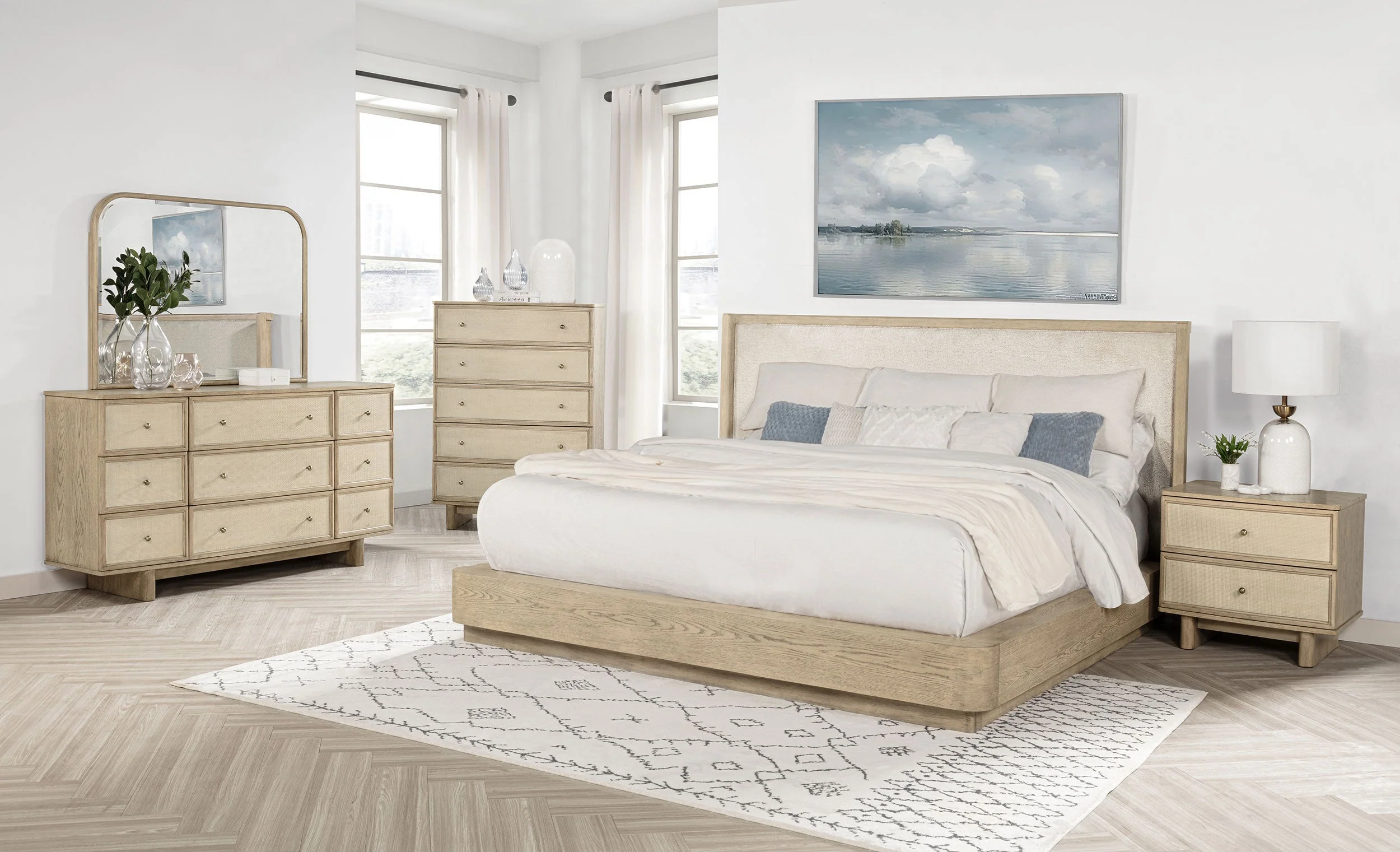 Kailani 52-inch Wingback Bed Beige Oak - Image 33