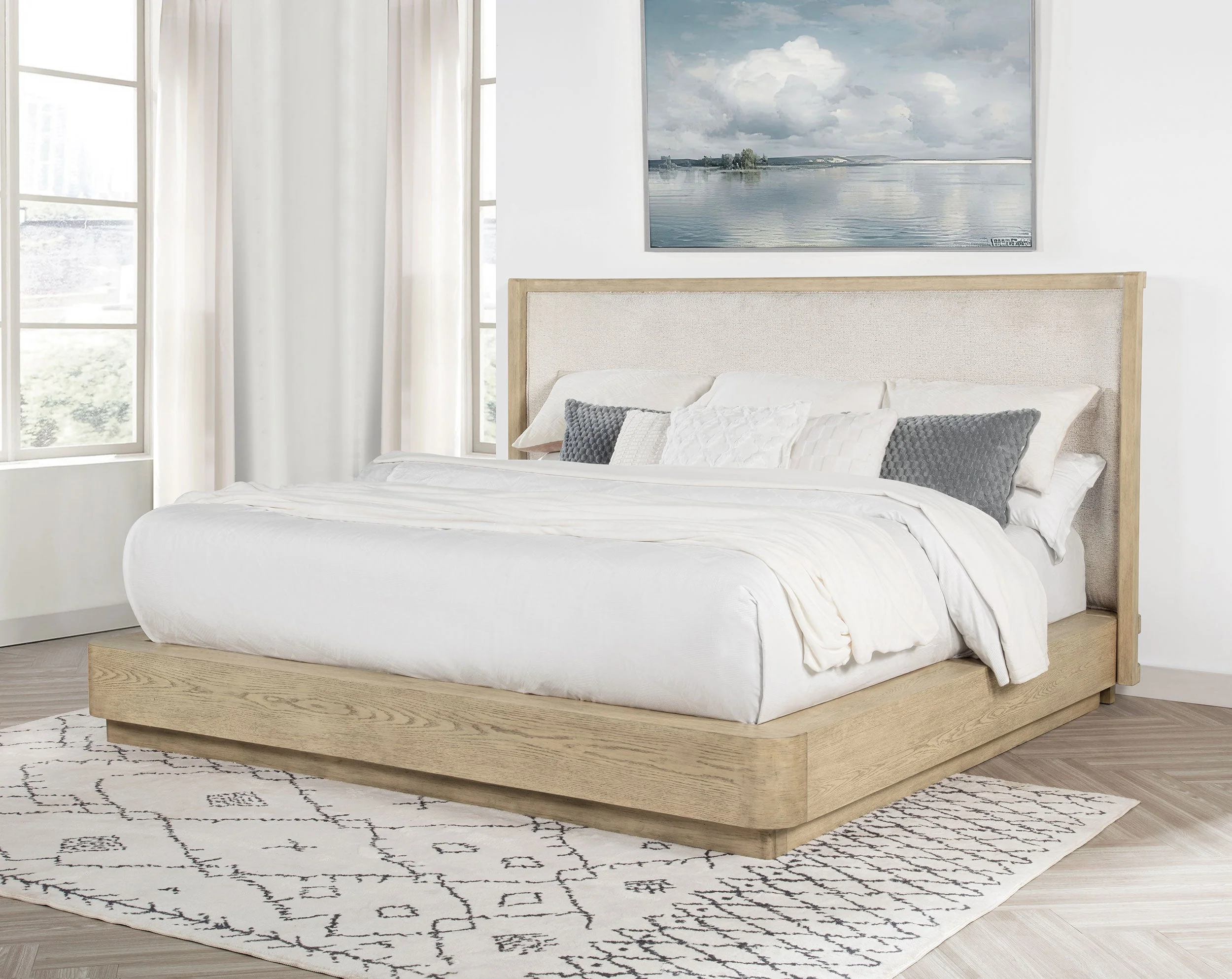 Kailani 52-inch Wingback Bed Beige Oak - Image 9