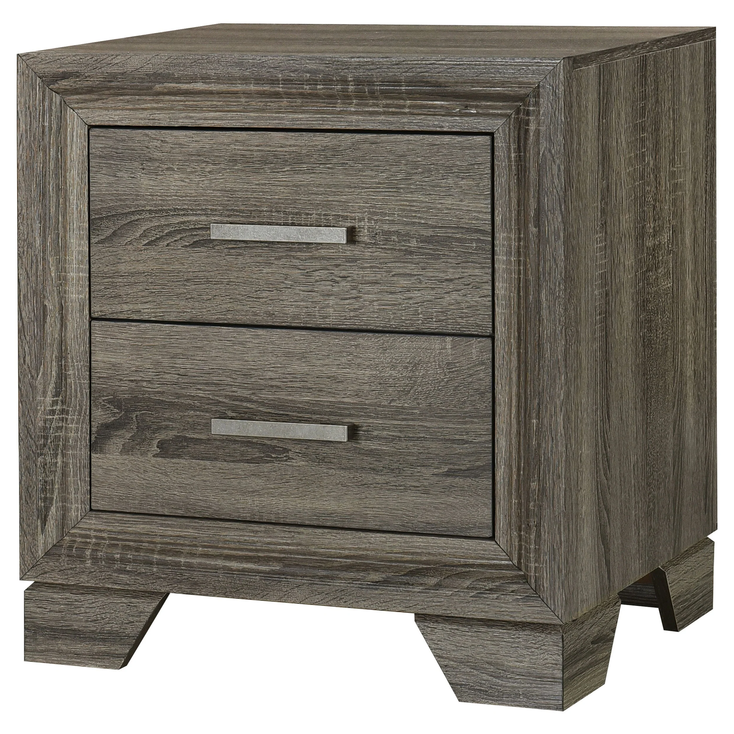 Wright 2-drawer Nightstand Bedside Table Brown Oak - Image 5