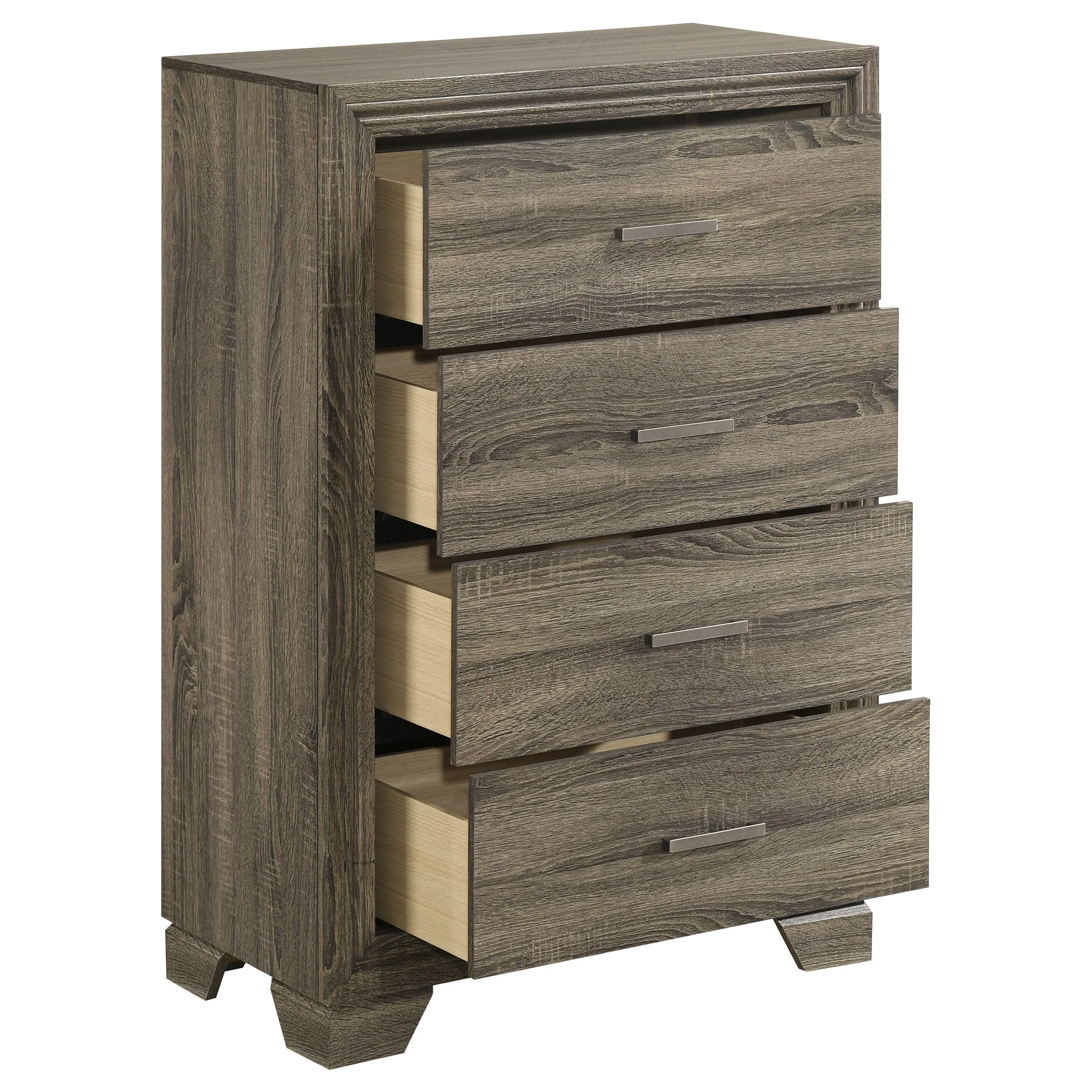 Wright 4-drawer Chest of Drawers Brown Oak - Image 11