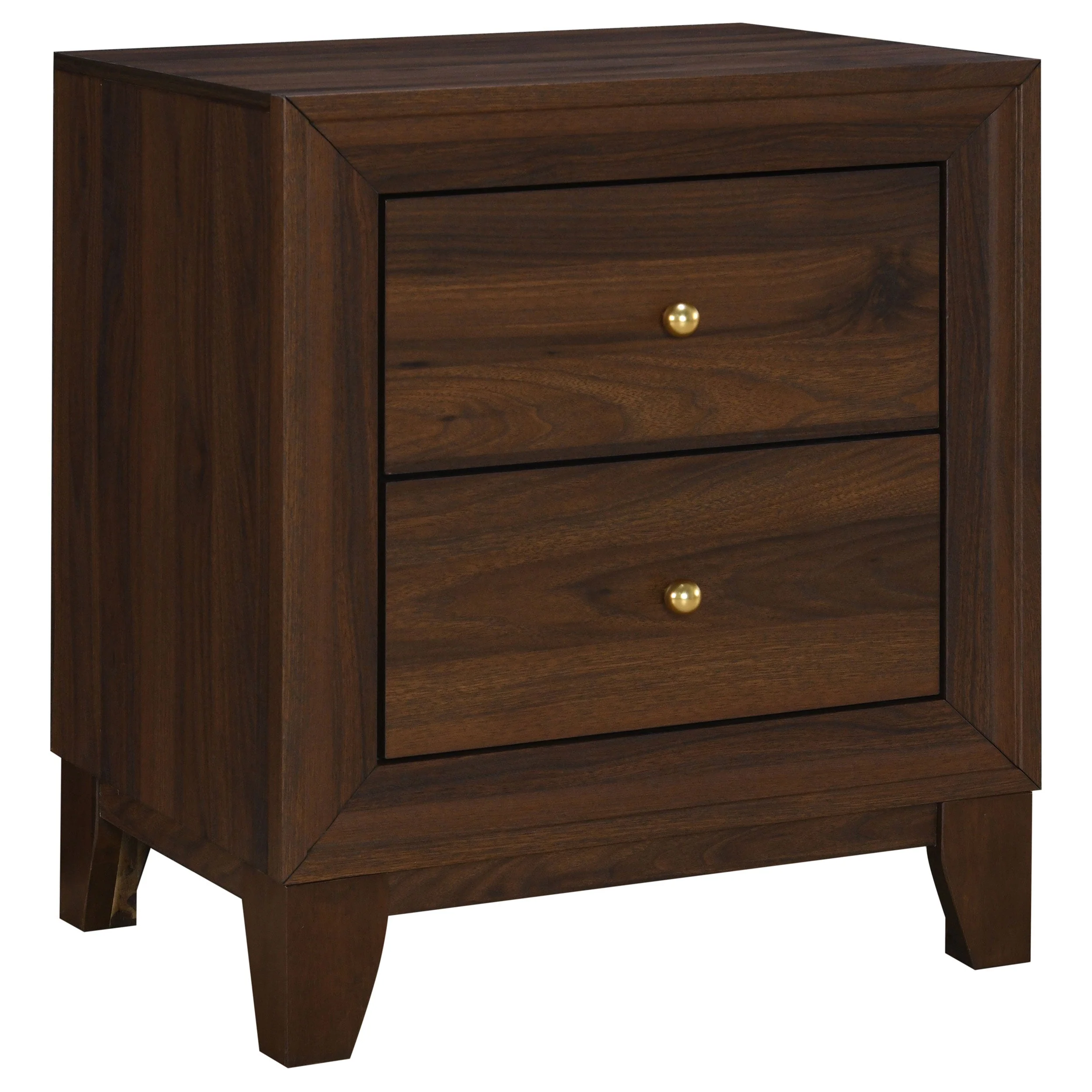 Welsley 2-drawer Nightstand Bedside Table Walnut - Image 2