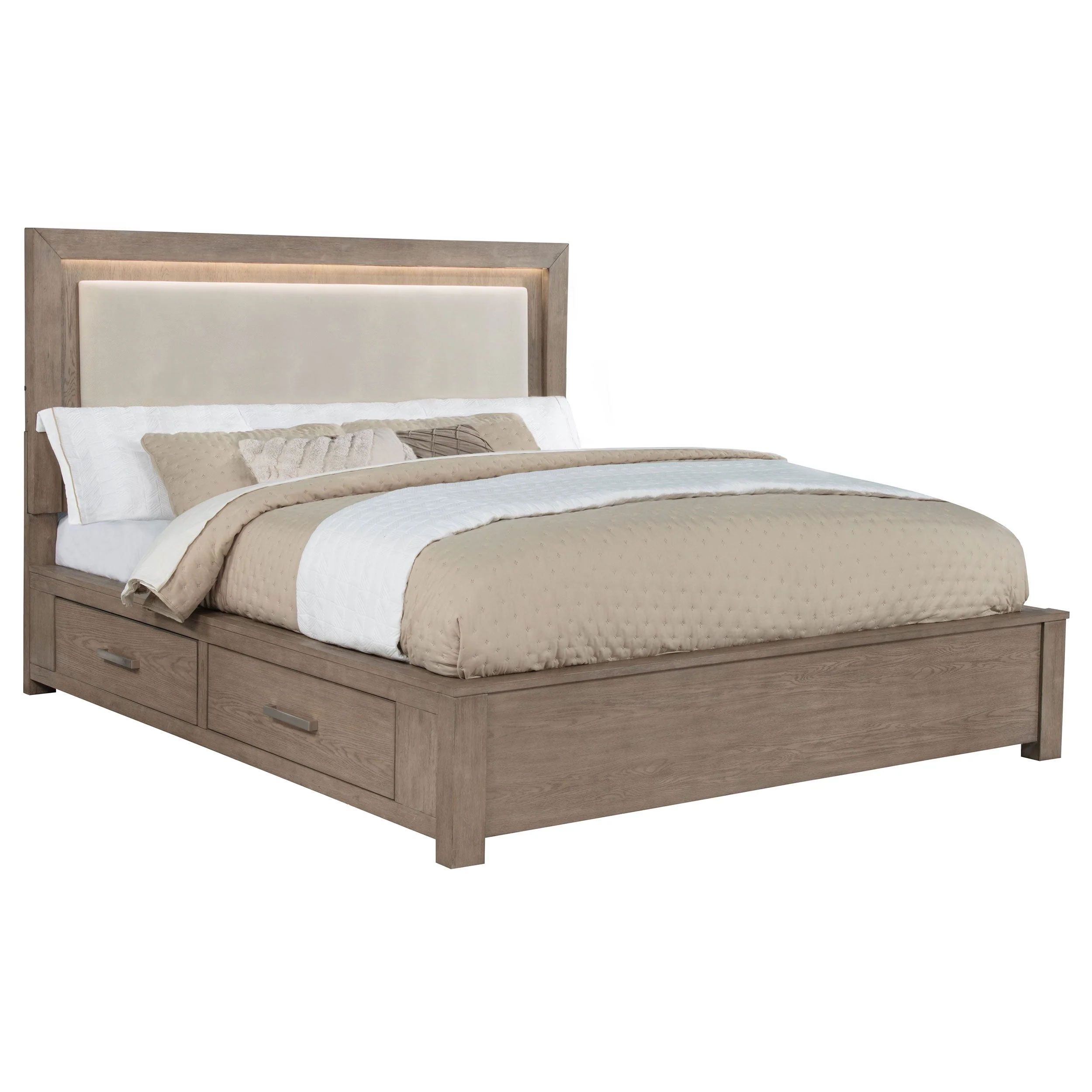 Kenora 56-inch LED Storage Bed Barley Brown - Image 17