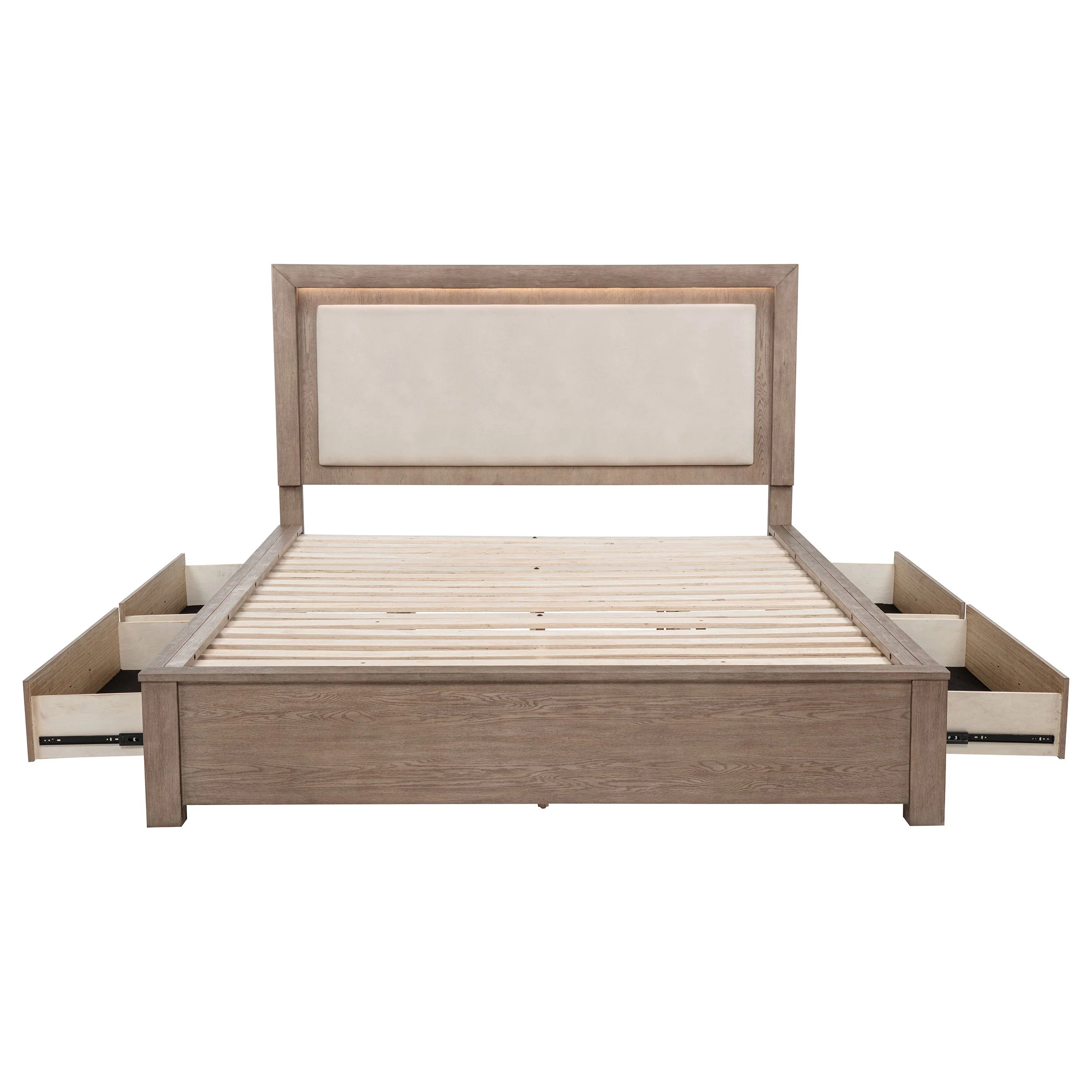 Kenora 56-inch LED Storage Bed Barley Brown - Image 24