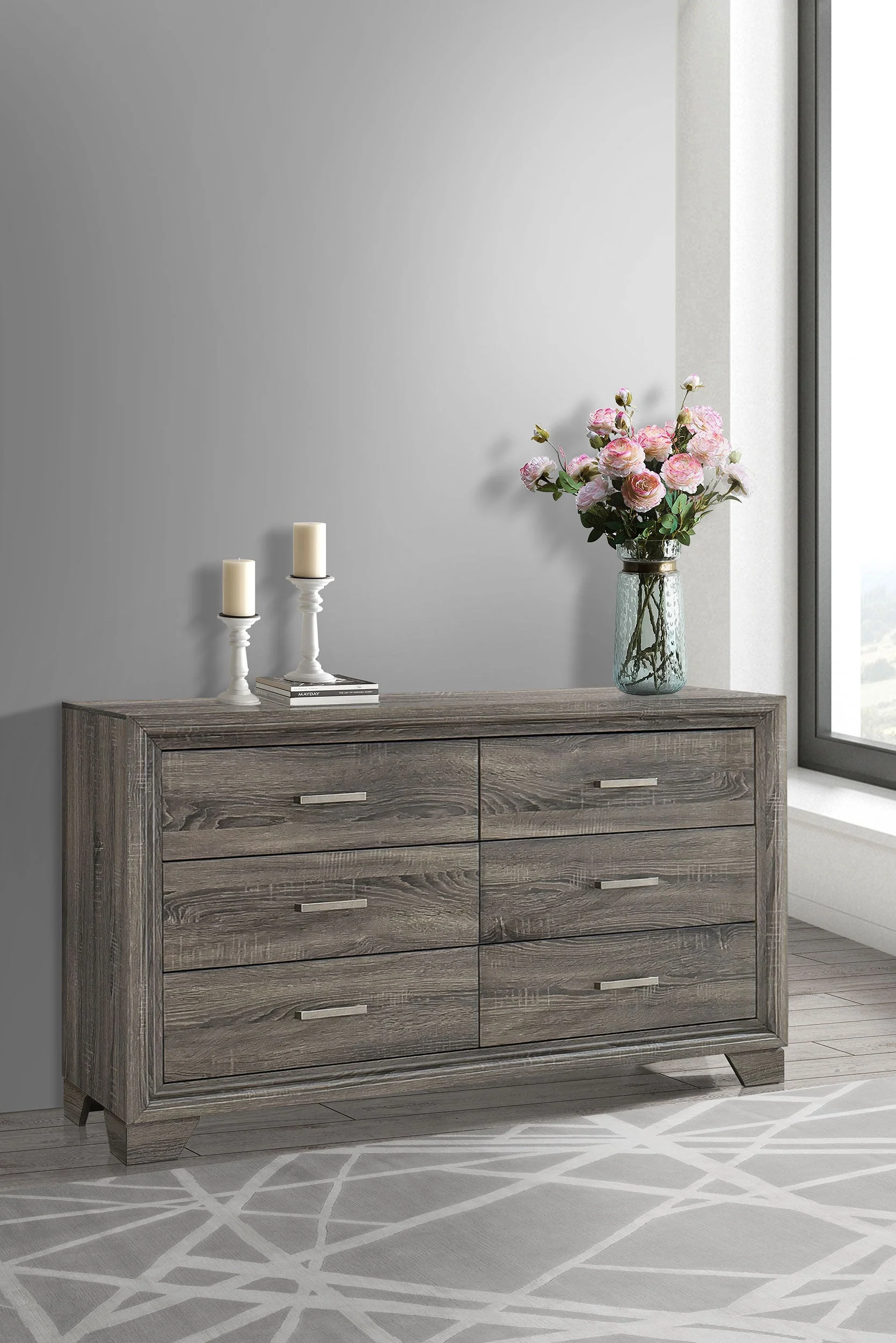Wright 6-drawer Dresser Cabinet Brown Oak - Image 3