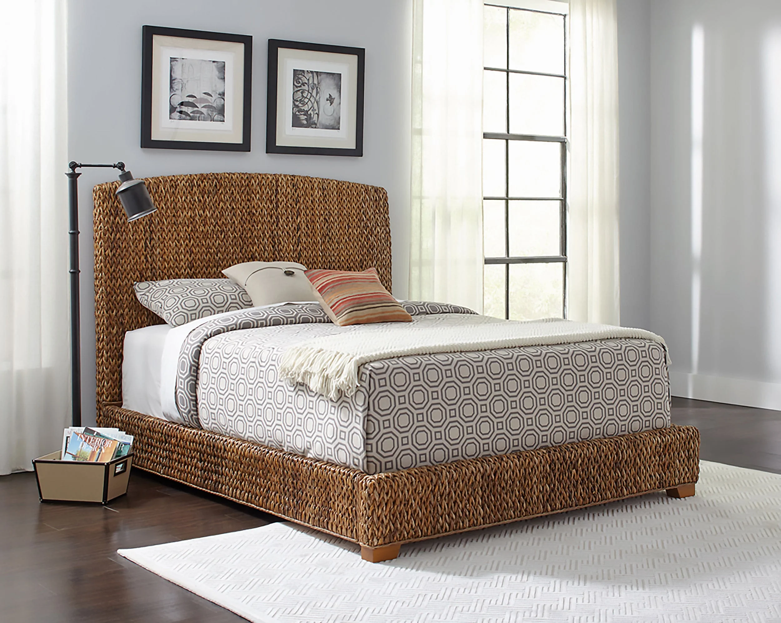 Laughton Banana Leaf Panel Bed Amber - Image 16