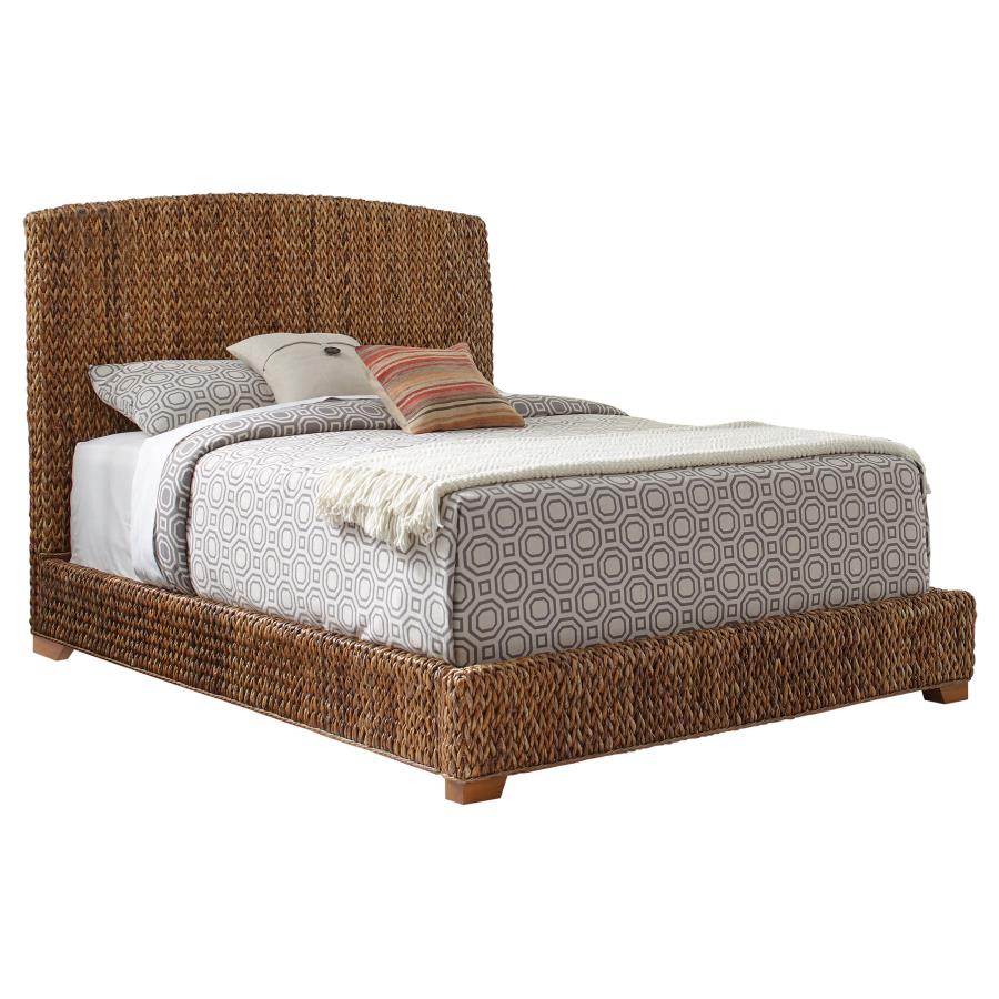 Laughton Banana Leaf Panel Bed Amber - Image 3