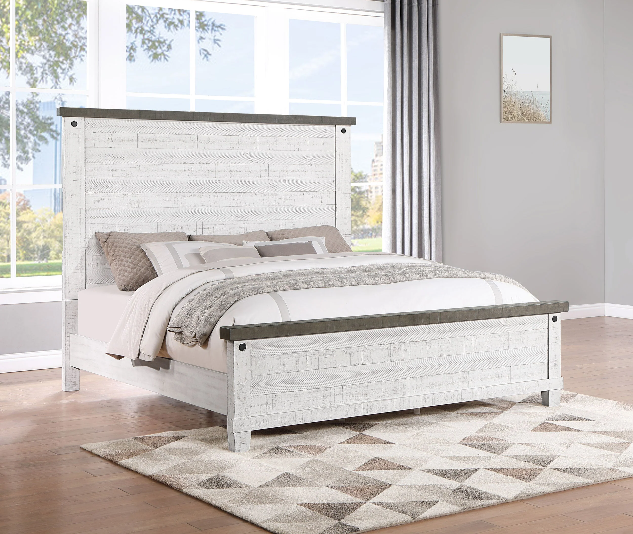 Lilith Wood Panel Bed Distressed - Image 3