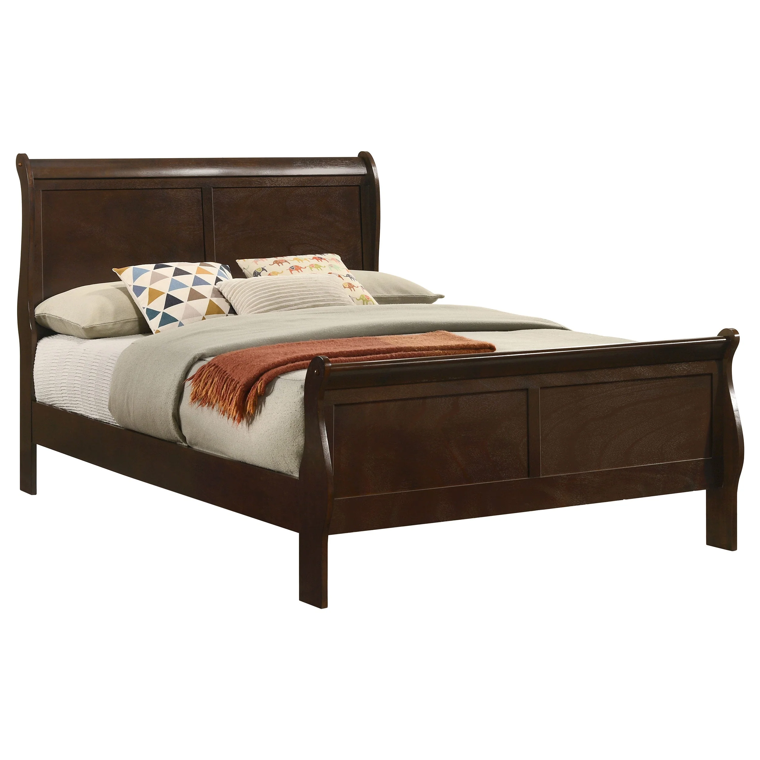 Louis Philippe Wood Sleigh Bed - Image 27