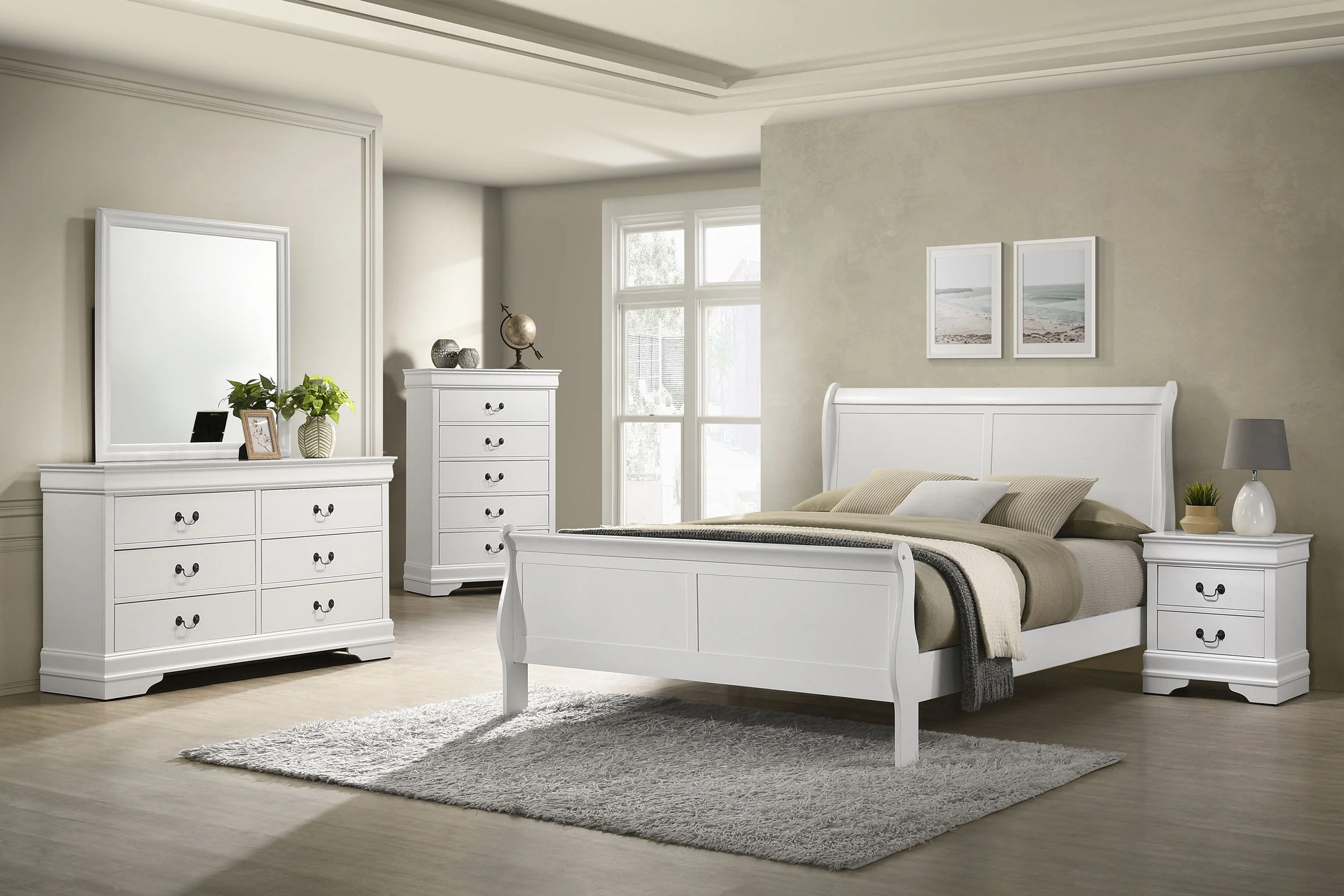Louis Philippe Wood Sleigh Bed - Image 62