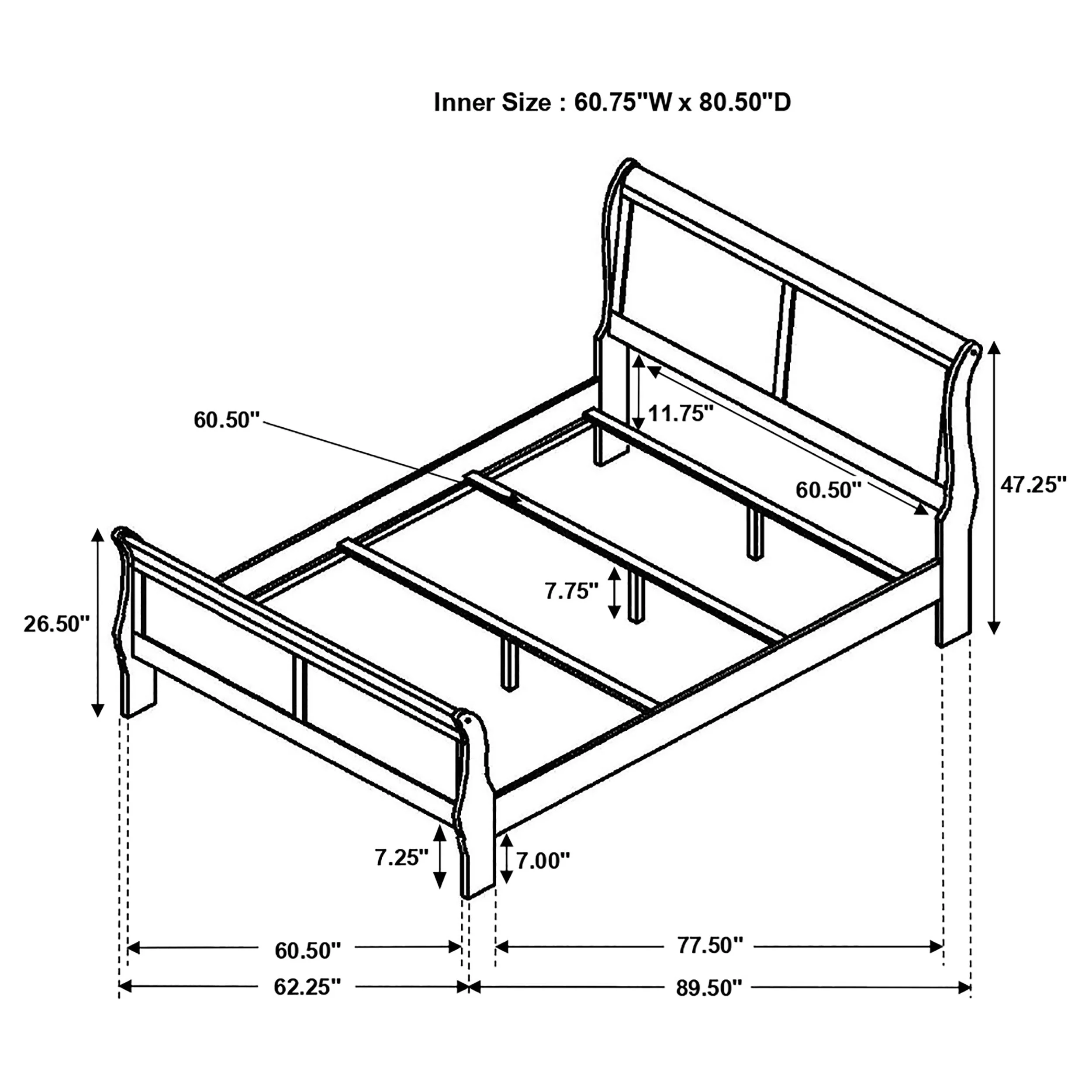 Louis Philippe Wood Sleigh Bed - Image 65