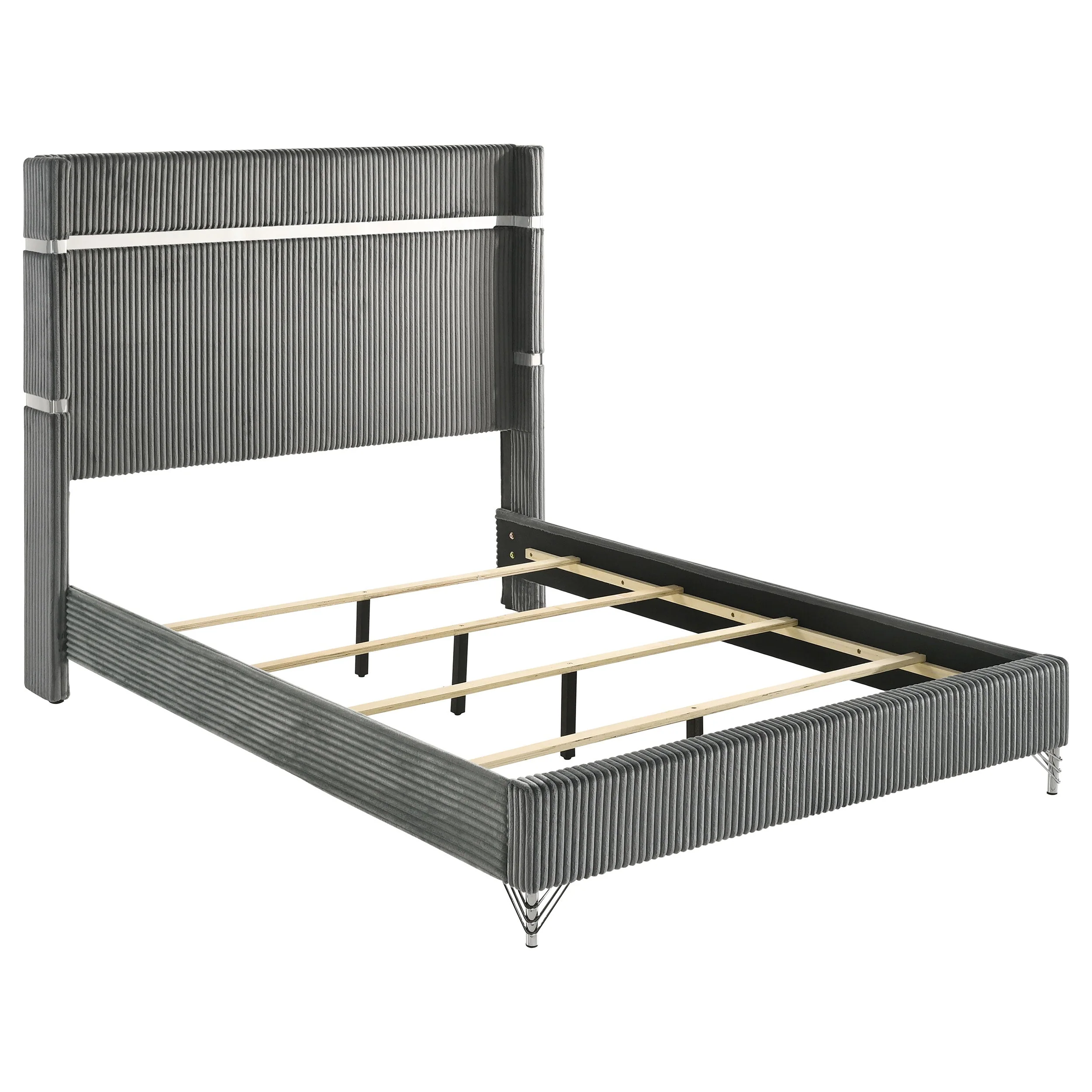 Lucia 61-inch Upholstered Wingback Bed - Image 6