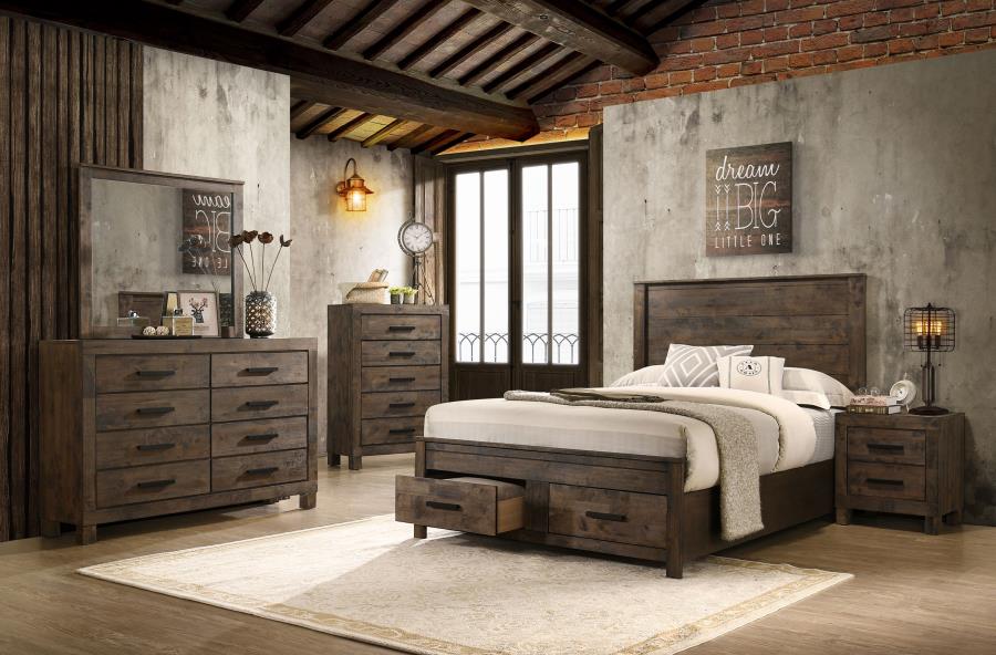 Woodmont Bedroom Set Rustic Golden Brown - Image 4