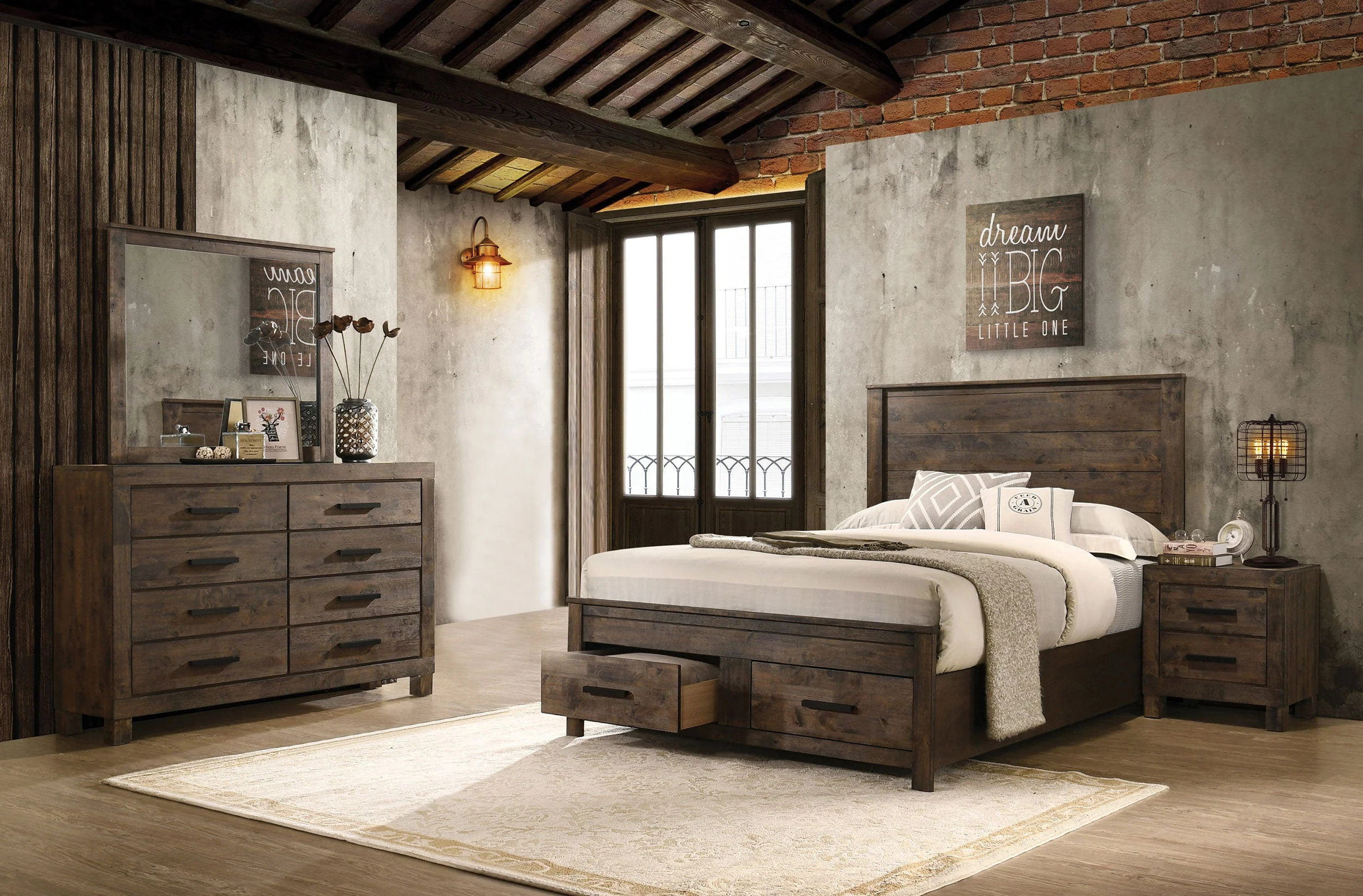 Woodmont Bedroom Set Rustic Golden Brown - Image 7