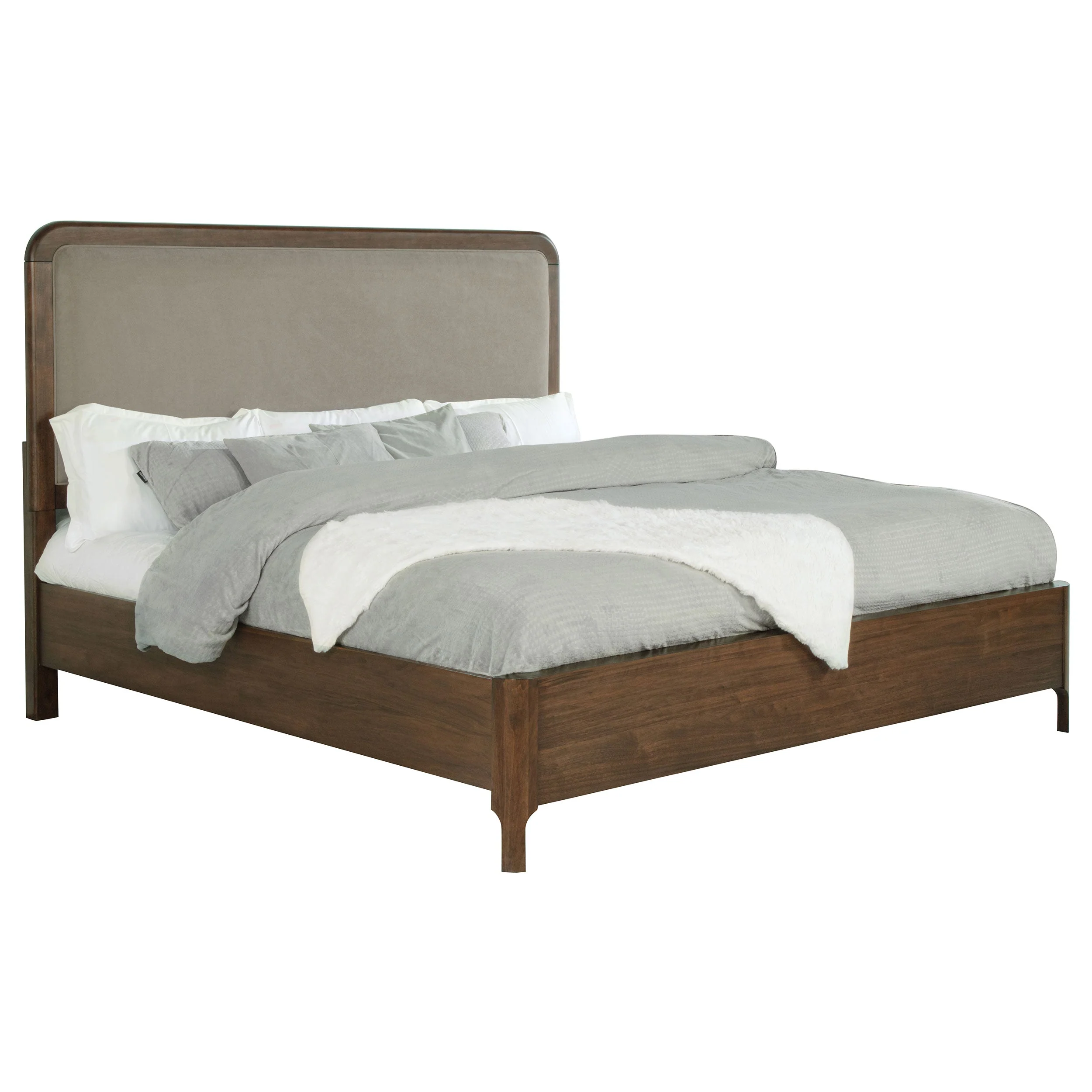 Maderia 57-inch Upholstered Panel Bed Walnut - Image 11
