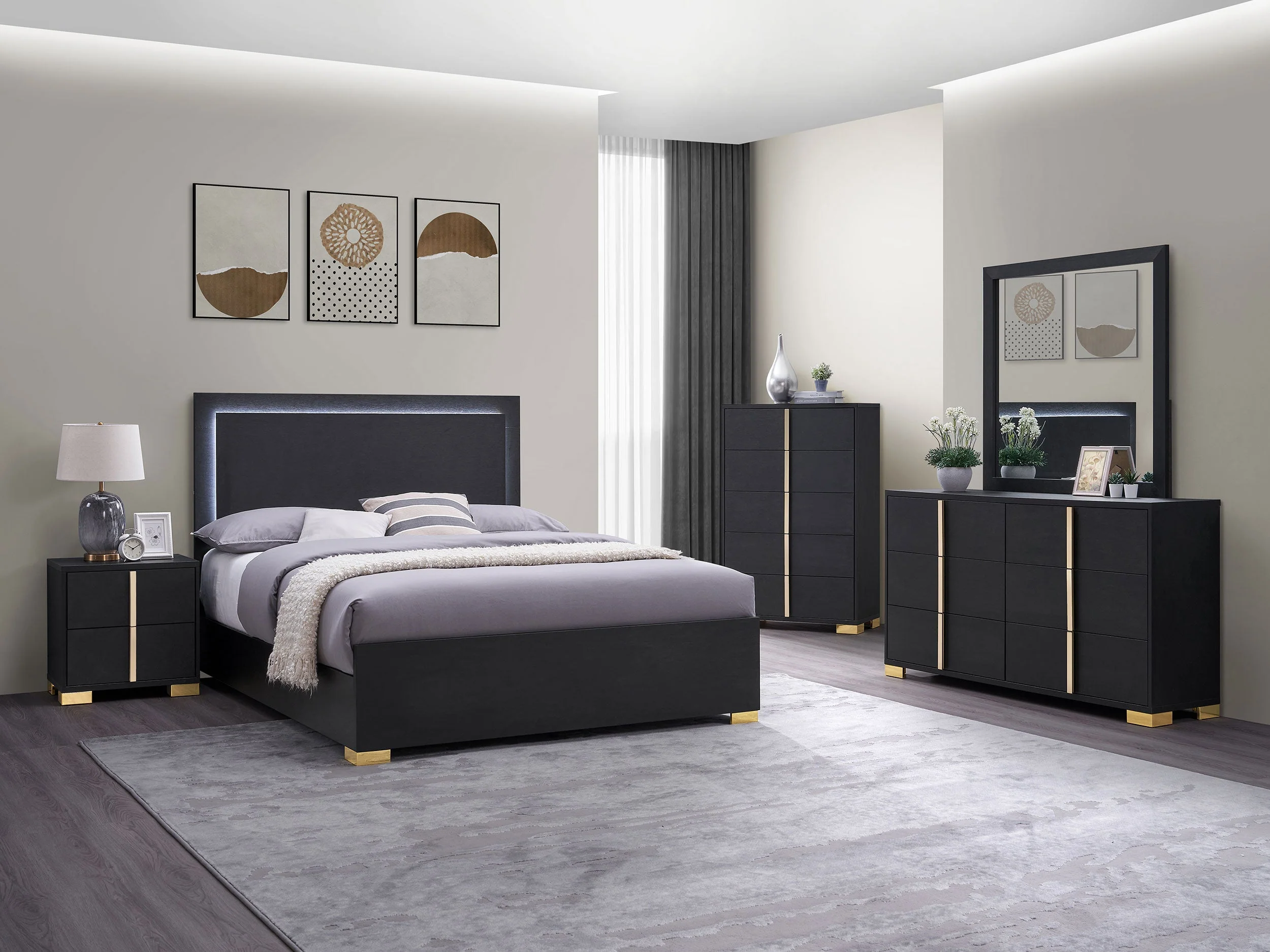 Marceline Wood LED Panel Bed - Image 65