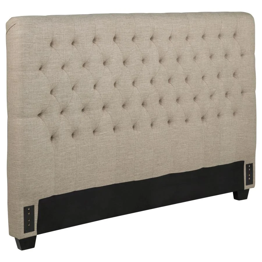 Chloe Upholstered Panel Headboard Oatmeal - Image 3