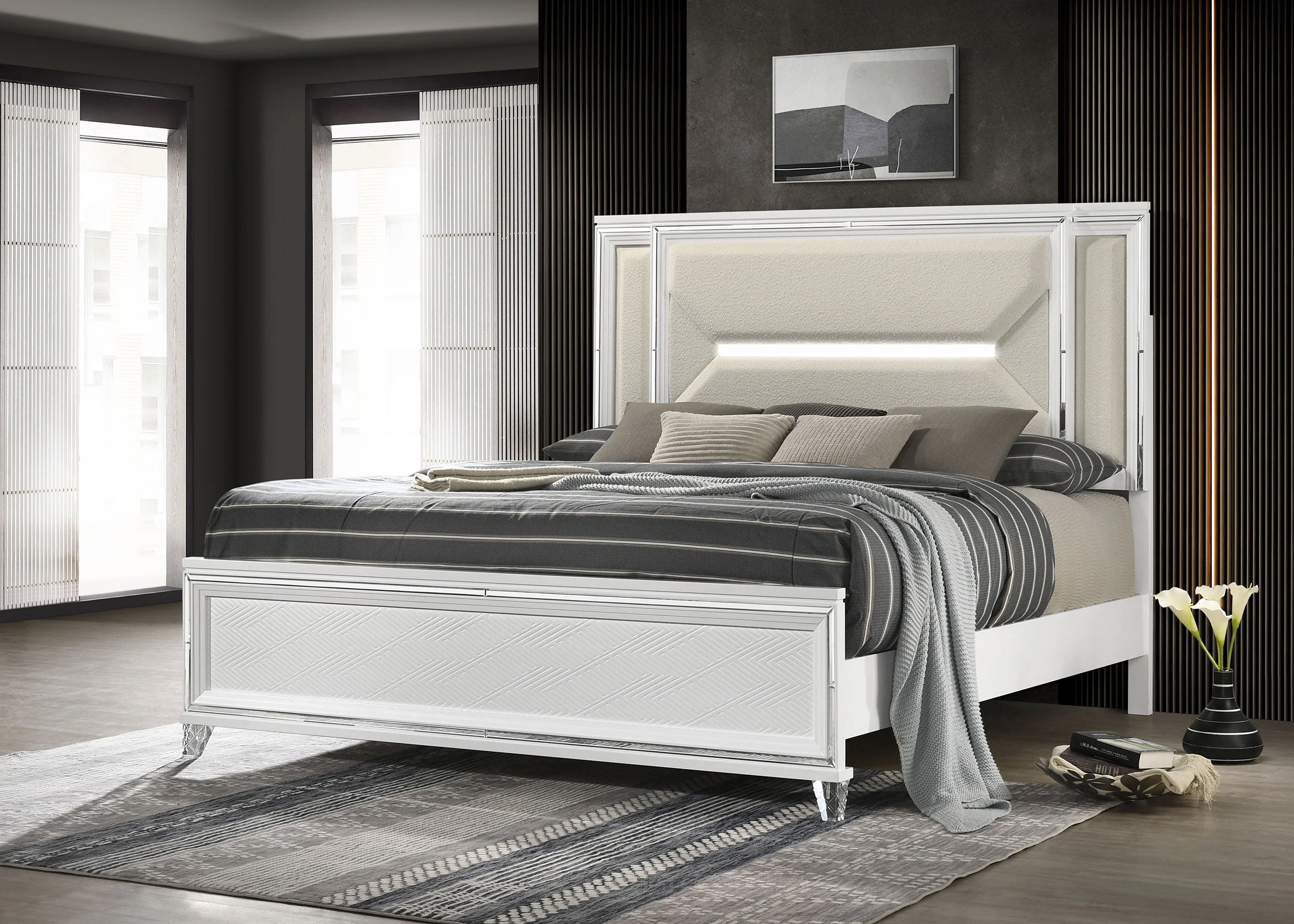 Marmore 64-inch Panel Bed LED Headboard - Image 6