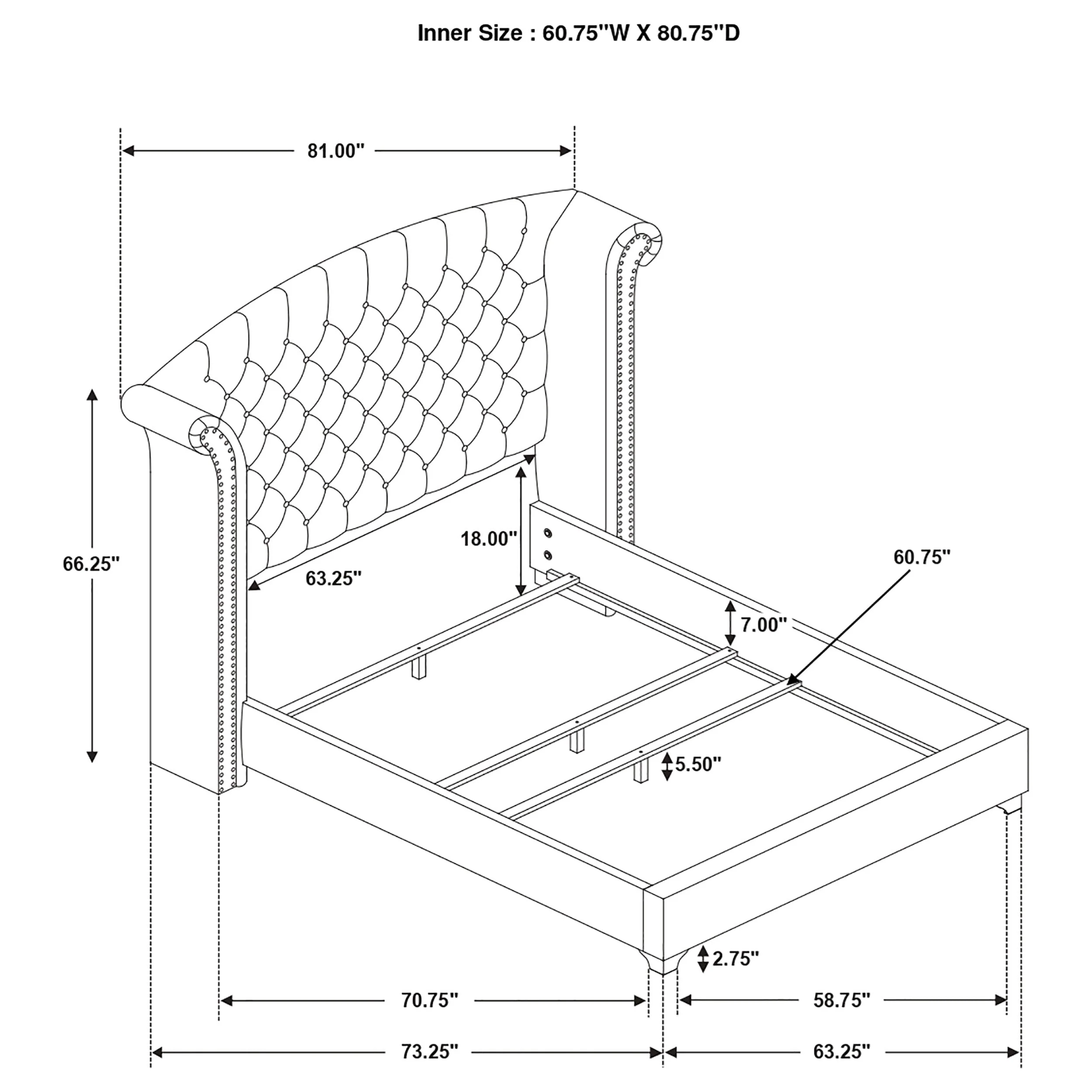 Melody Upholstered Wingback Bed - Image 34