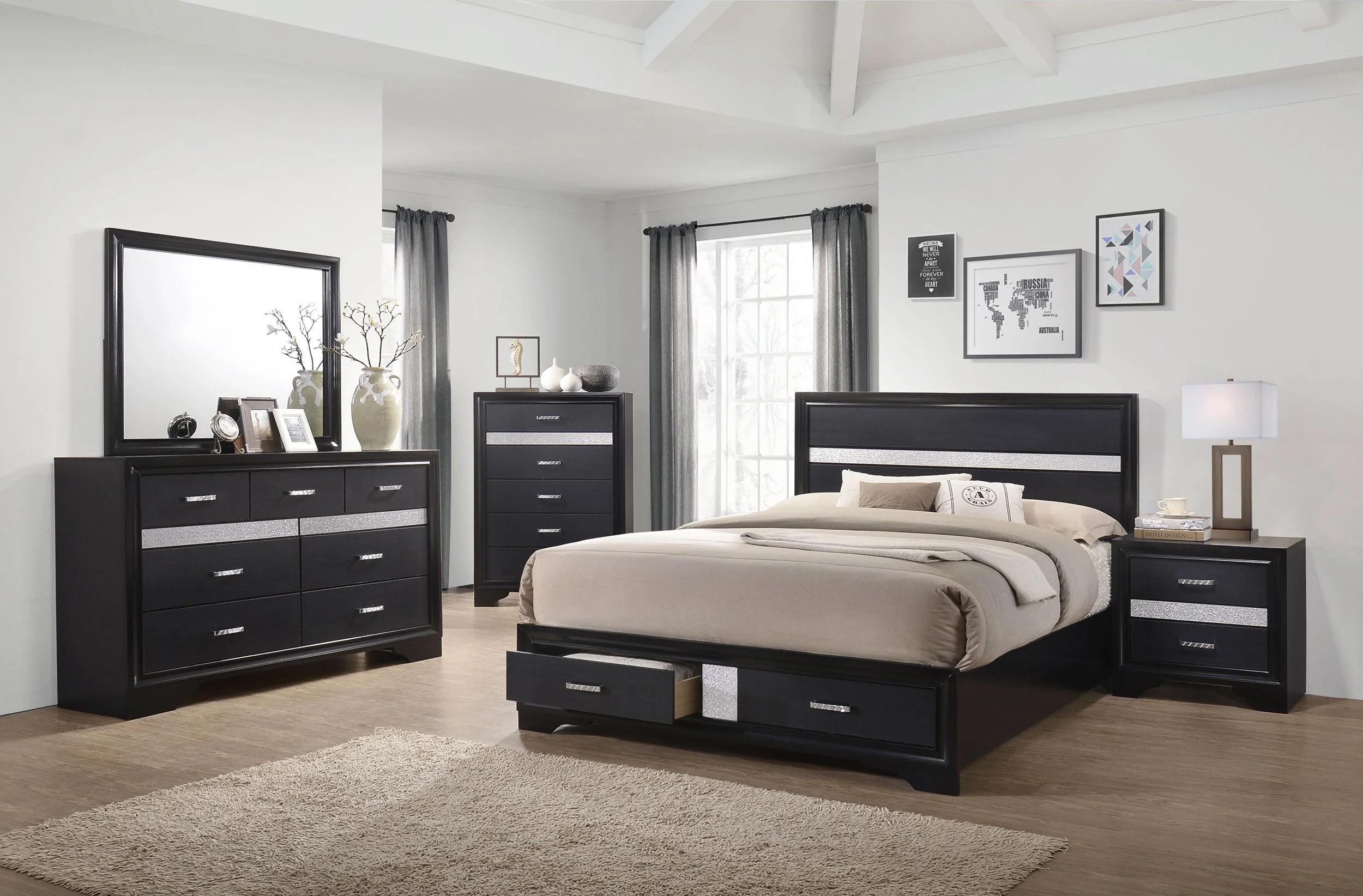Miranda 51-inch Wood Storage Panel Bed - Image 104