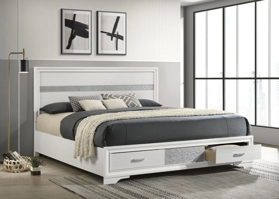 Miranda 51-inch Wood Storage Panel Bed - Image 3