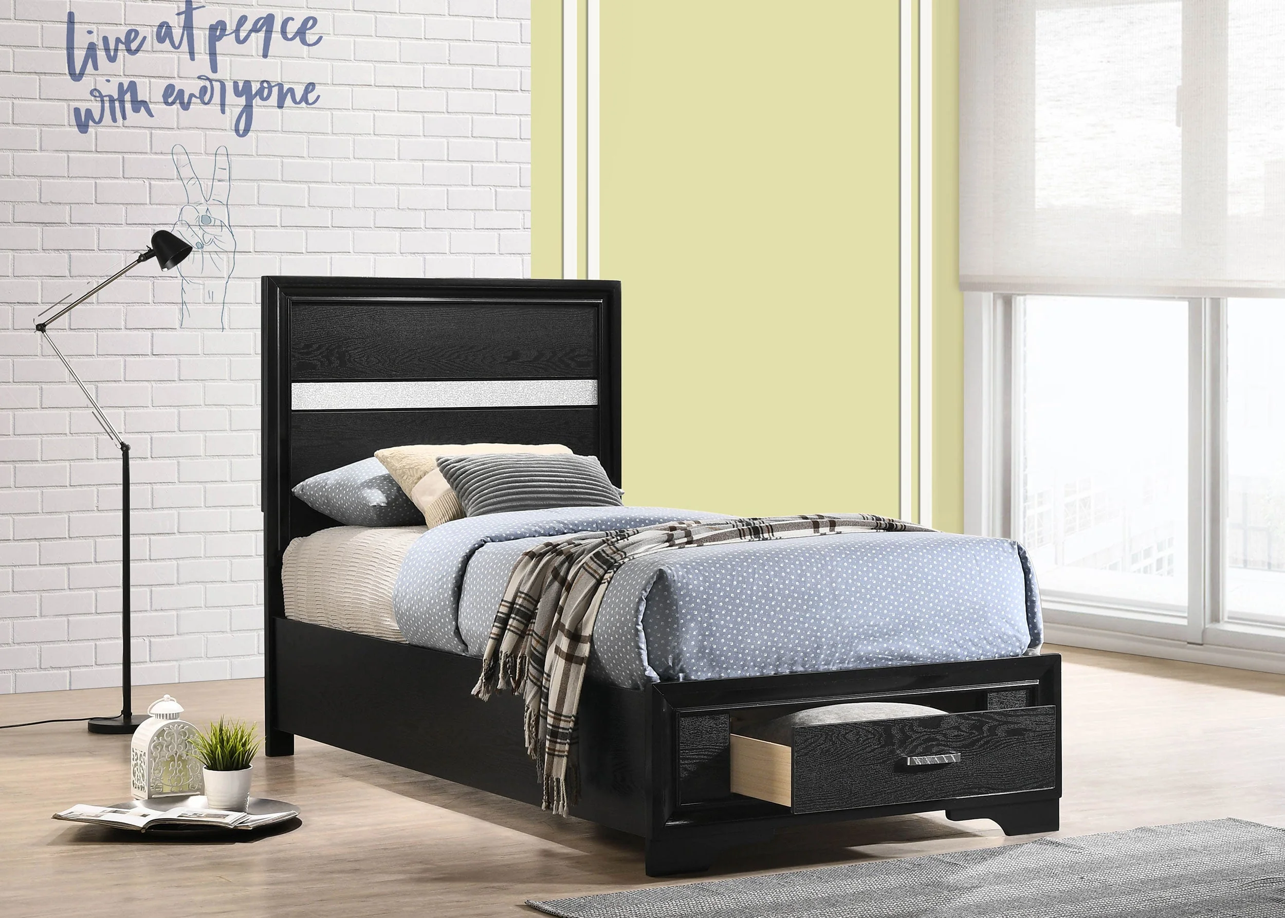 Miranda 51-inch Wood Storage Panel Bed - Image 30