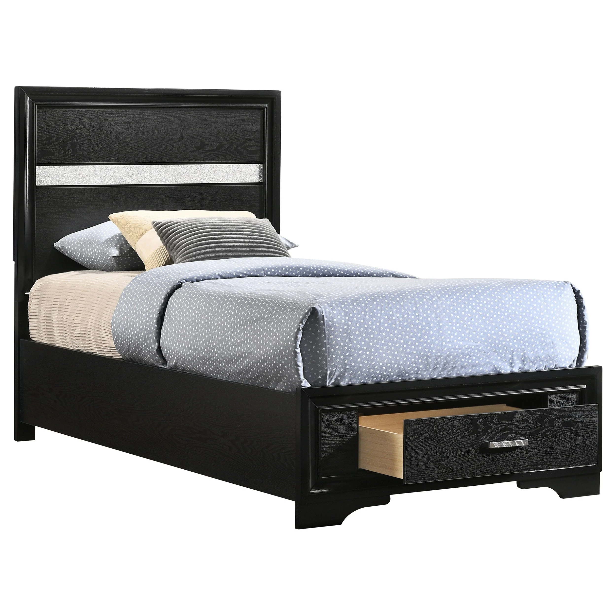 Miranda 51-inch Wood Storage Panel Bed - Image 40